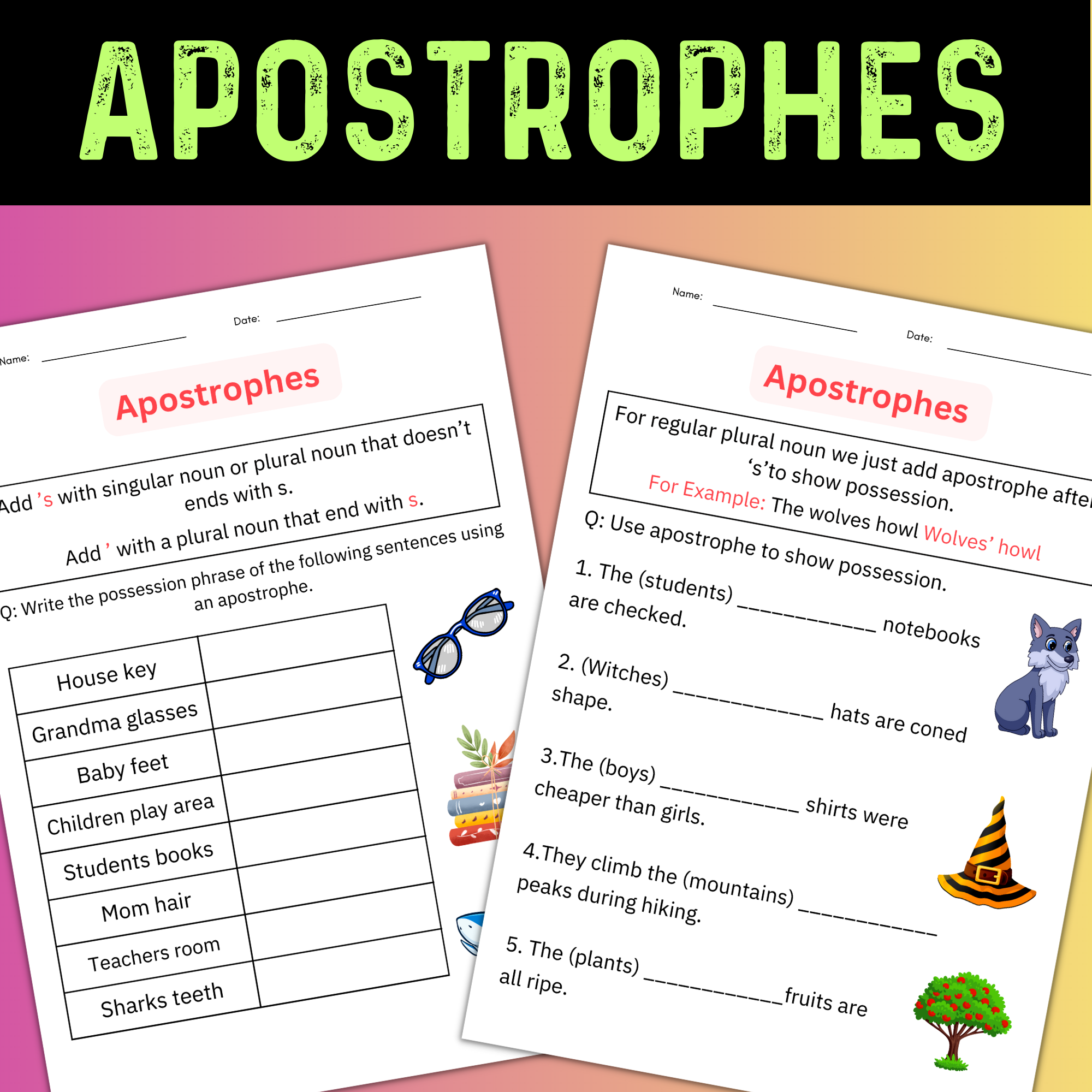 Printable Contraction Apostrophe Grammar Worksheets For Grade 1 2 3 Made By Teachers