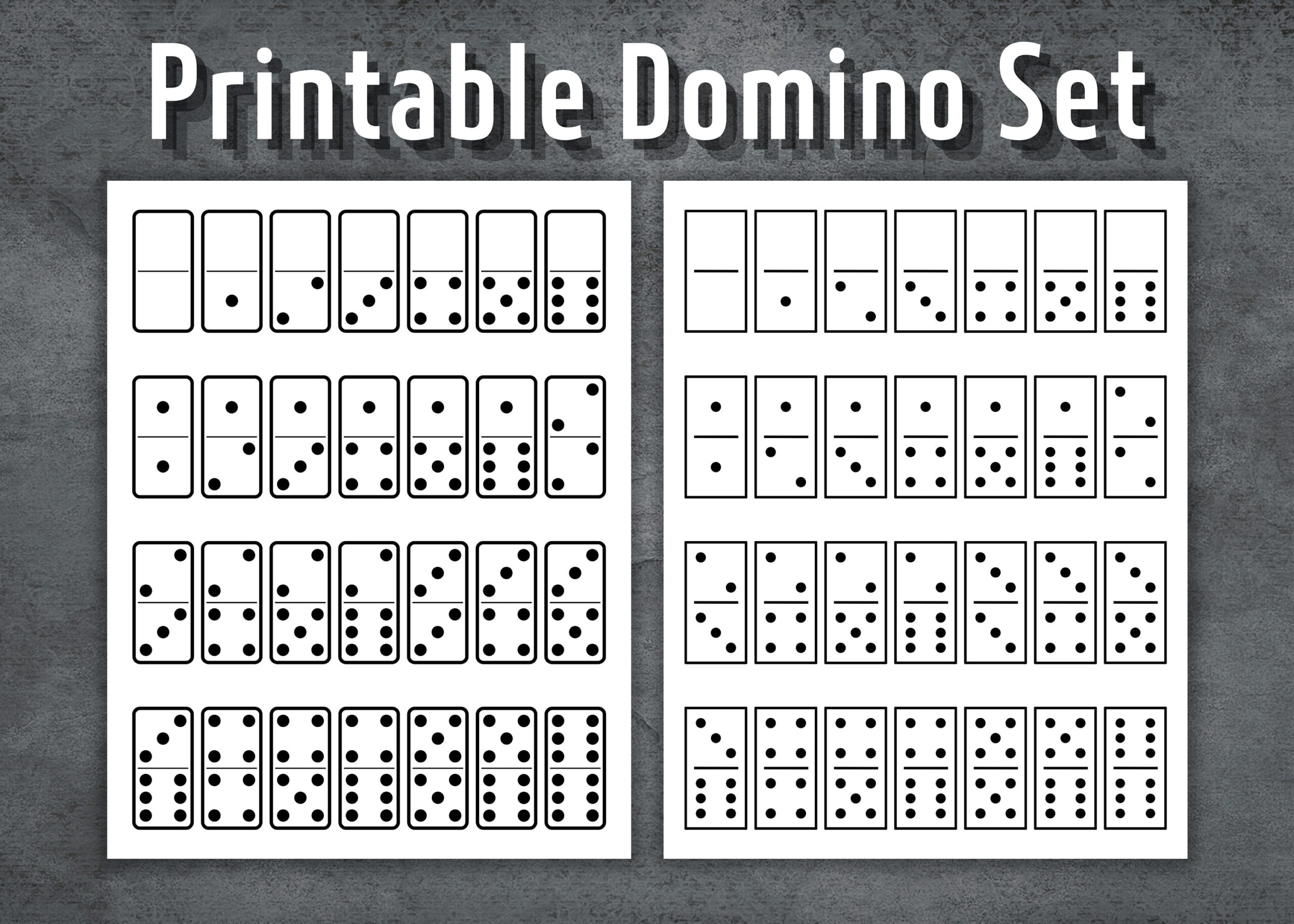 Printable Domino Set Dominoes Template Set Printable Dominoes Domino Game Dominoes Night Dominoes Set Instant Download Etsy Israel