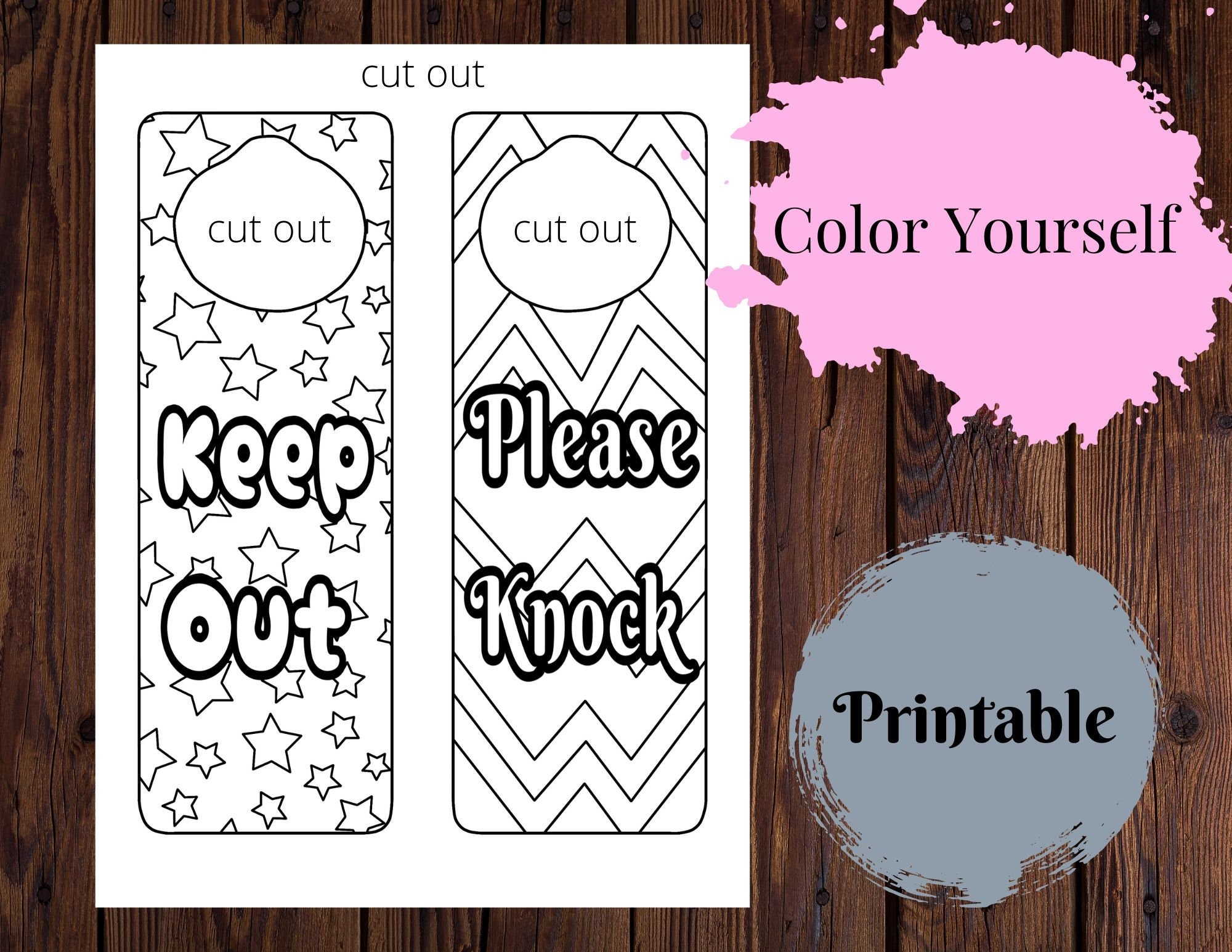 Printable Door Hanger Sign Door Knob Hangers For Kids Rooms Door Handle Sign Door Hanger Fall Door Hangings Door Wreath Etsy
