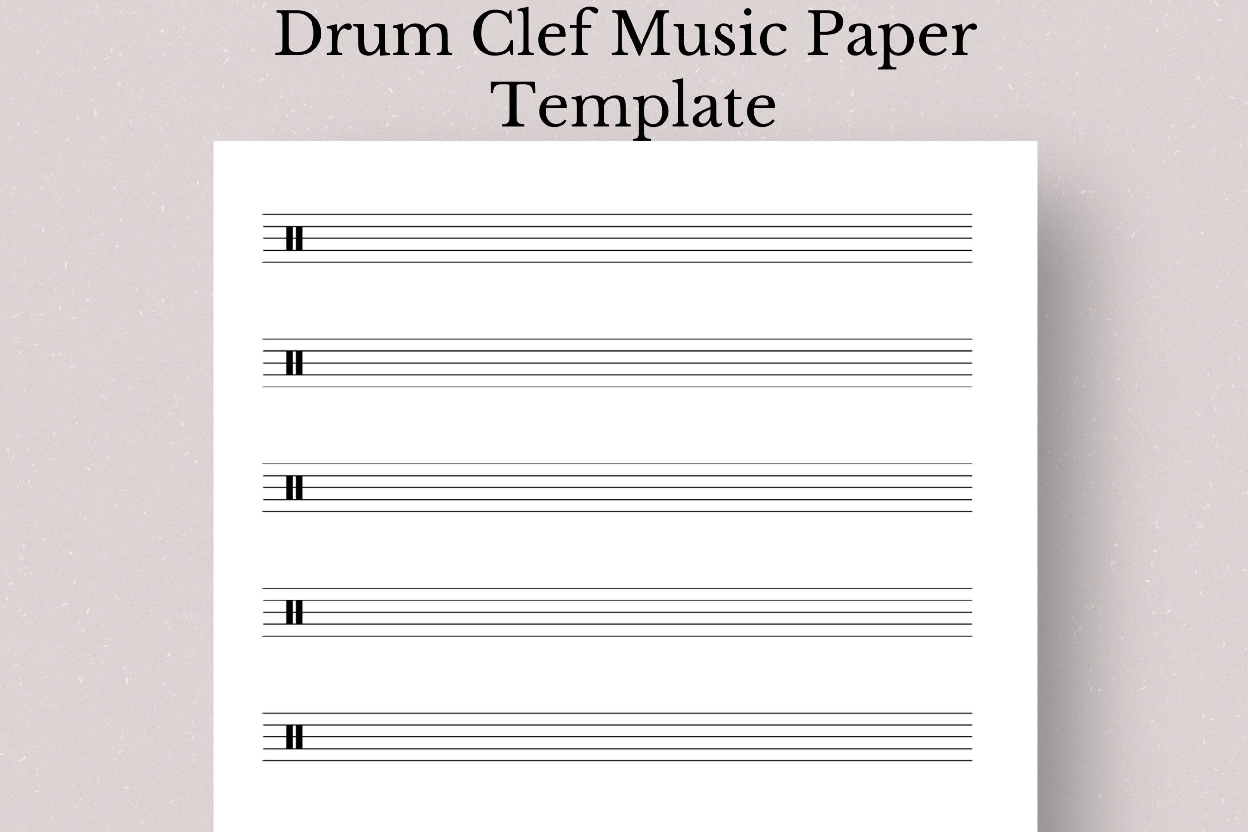 Printable Drum Clef Sheet Music Drum Clef Sheet Music Template Blank Drum Clef Staff Paper Printable Drum Clef Manuscript Paper Drum Clef