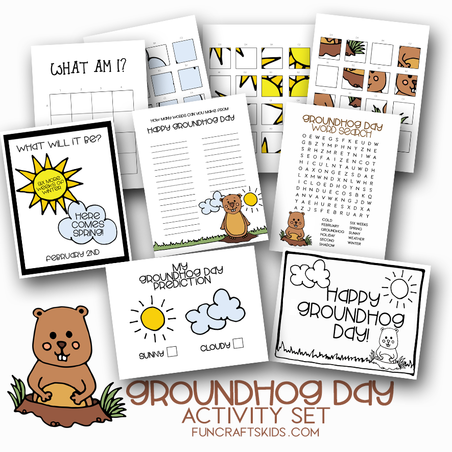 Printable Groundhog Day Activity Set Fun Crafts Kids