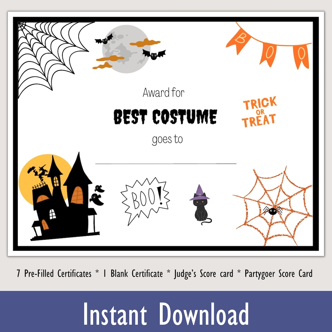 Printable Halloween Costume Party Award Halloween Party Halloween Contest Award Printable Etsy Printable Halloween Costume Party Award Halloween Party Halloween Contest Award Printable Etsy