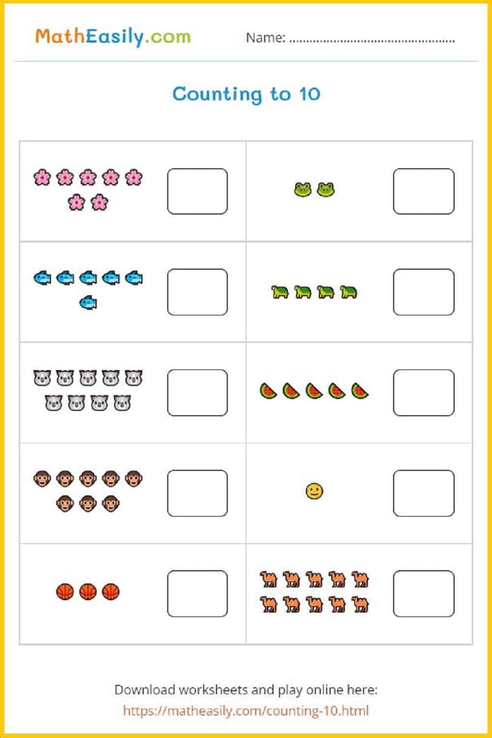 Free Printable Worksheets Kindergarten Math