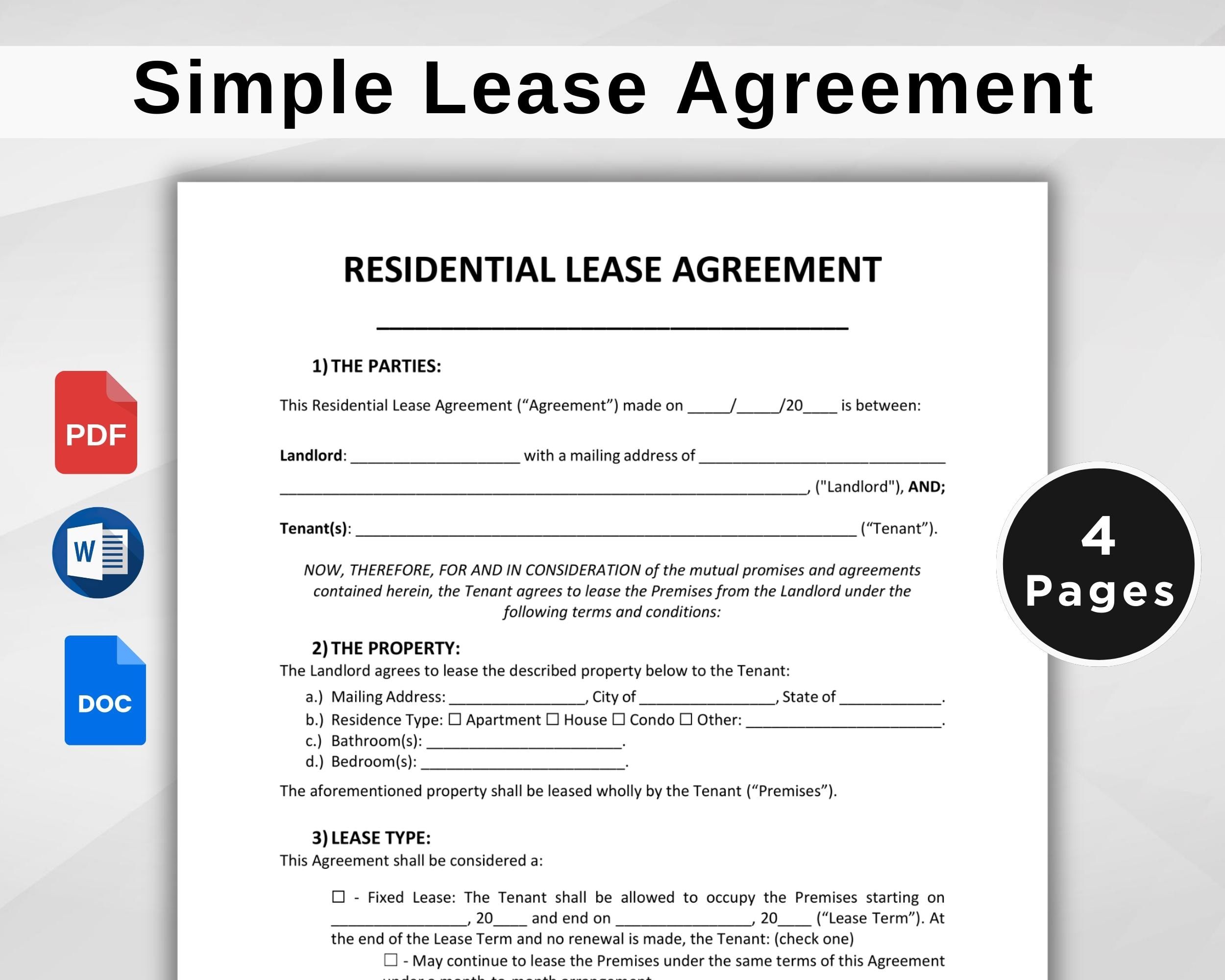 Free Blank Printable Leases Free Blank Printable Leases