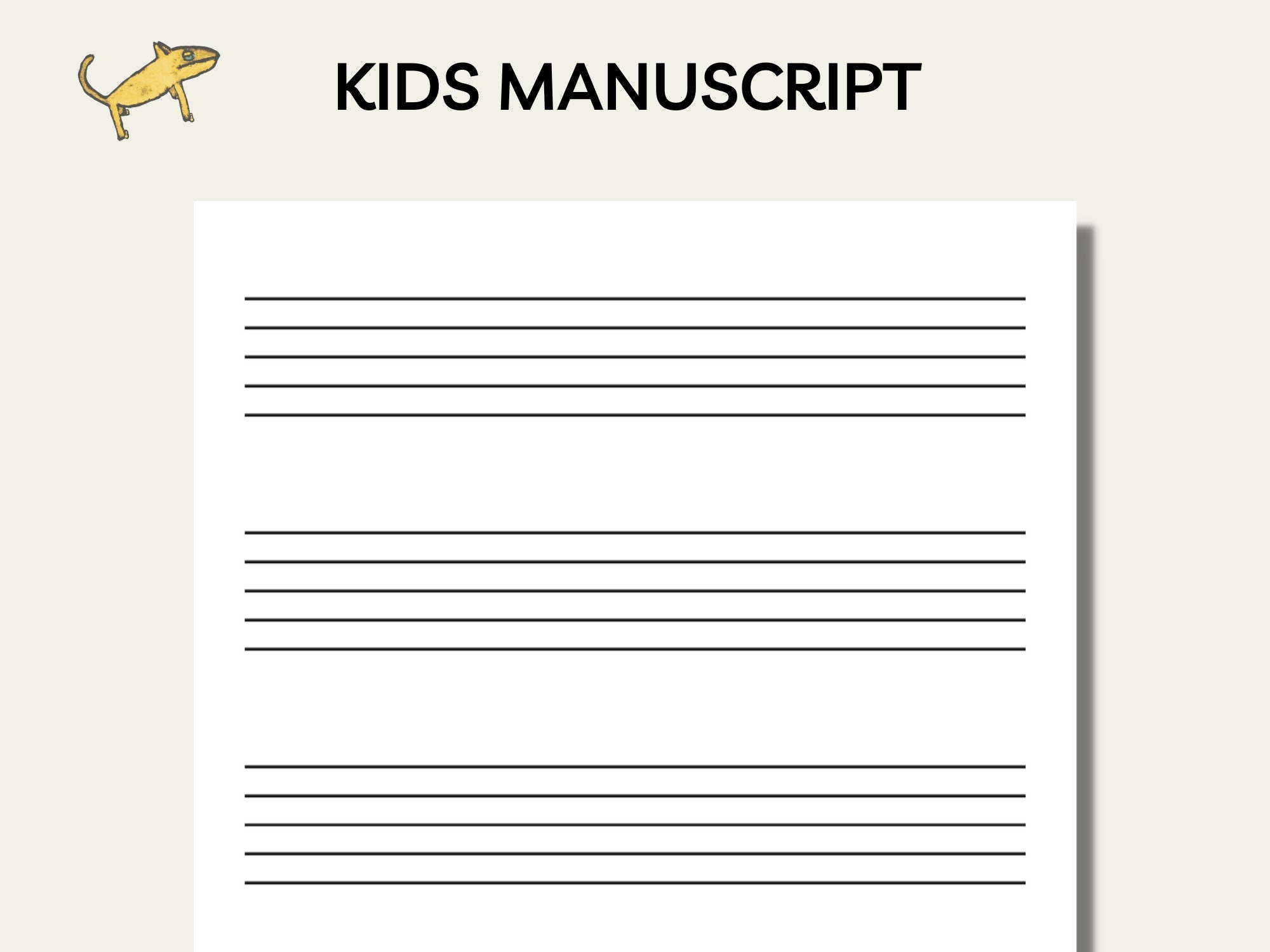 Printable Music Manuscript Kids Music Paper Large Staff Paper A4 letter Blank Manuscript Blank Staff Paper Music Lessons Composition Etsy