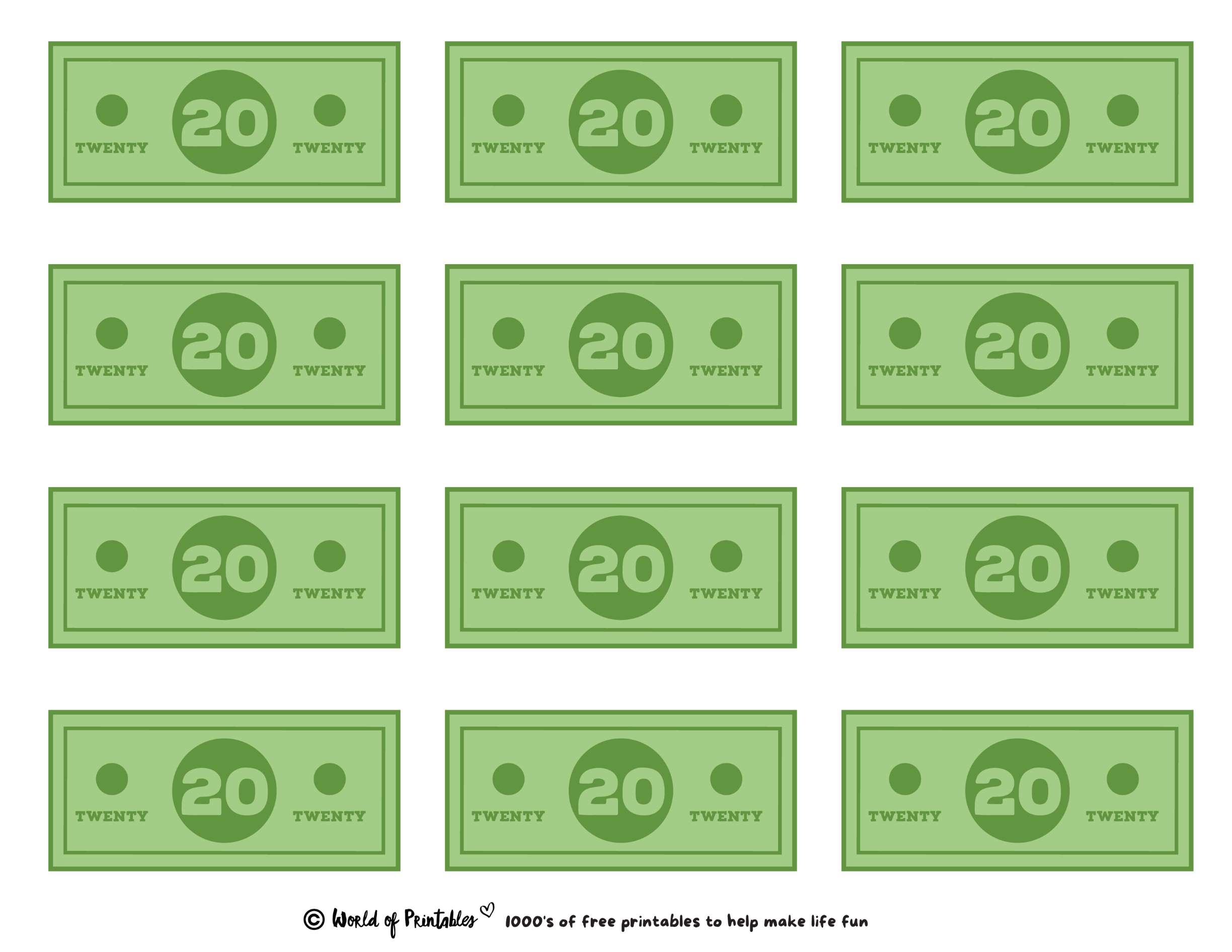 Free Blank Fake Money Printable