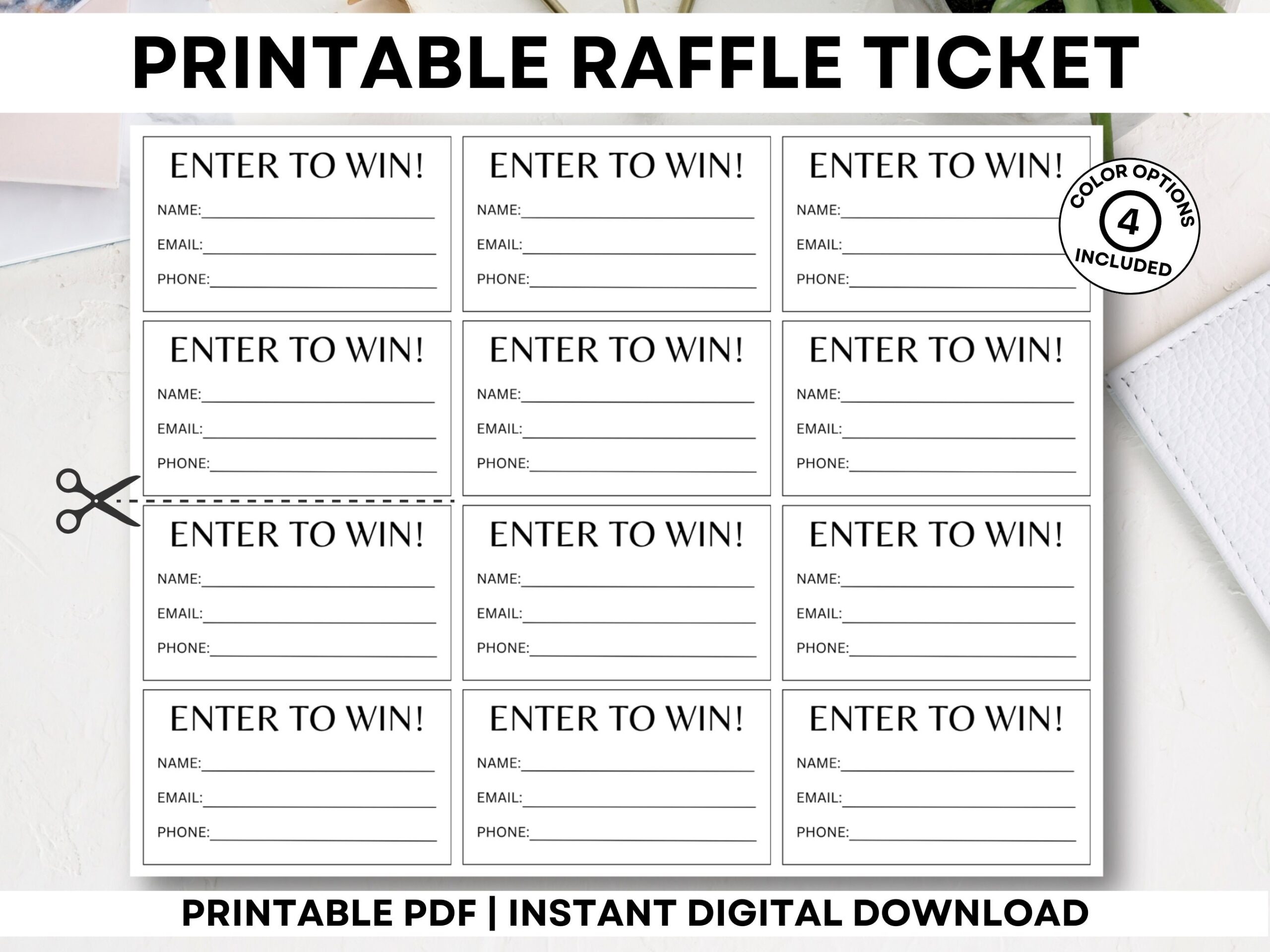 Printable Raffle Tickets Enter To Win Tickets Printable Enter To 