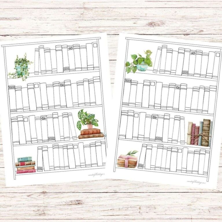 Printable Reading Bookshelf Log Wonder Filled Days