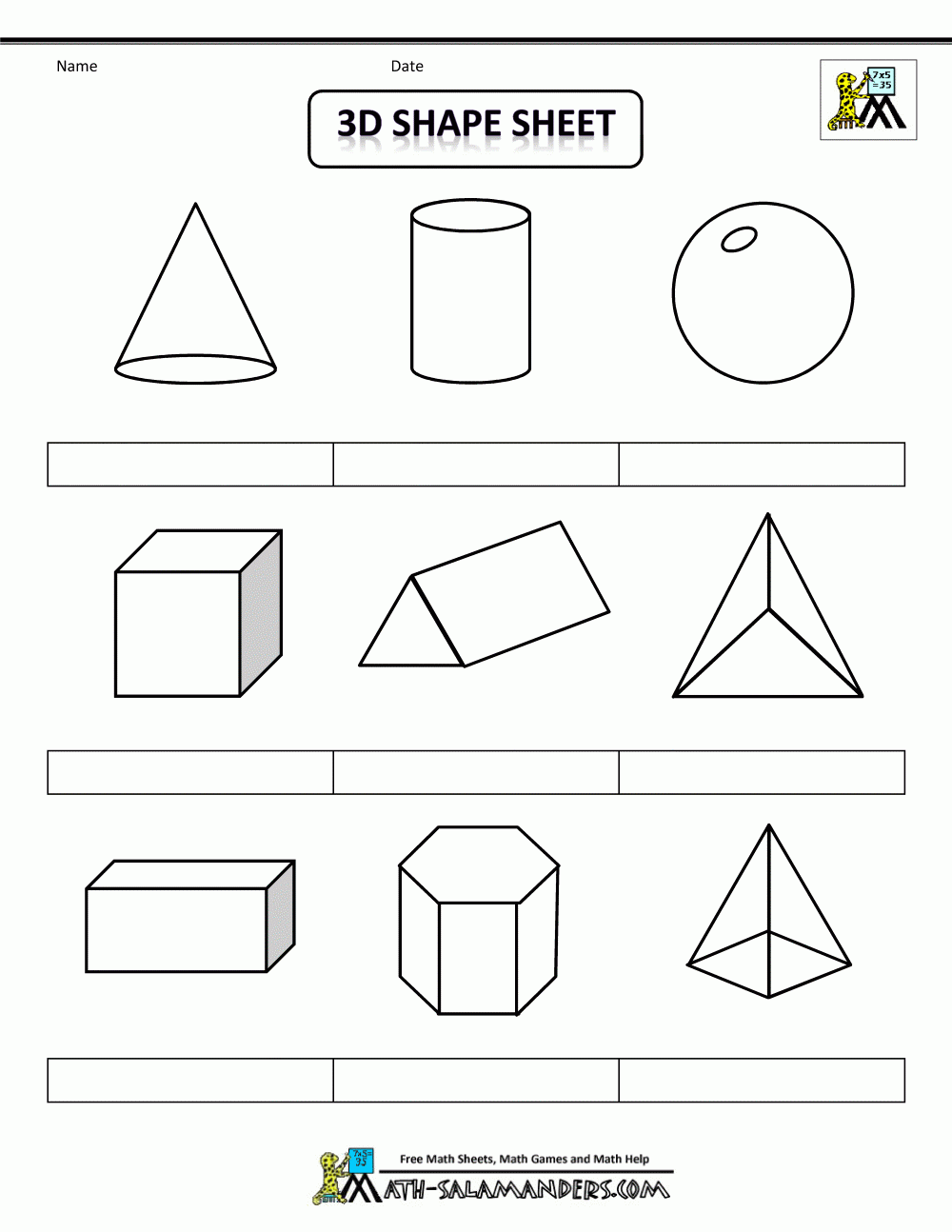 Printable Shapes 2D And 3D