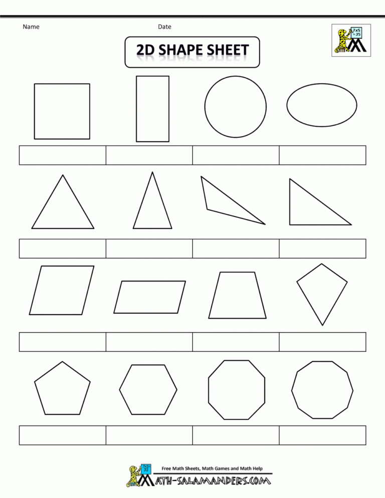 Printable Shapes 2D And 3D