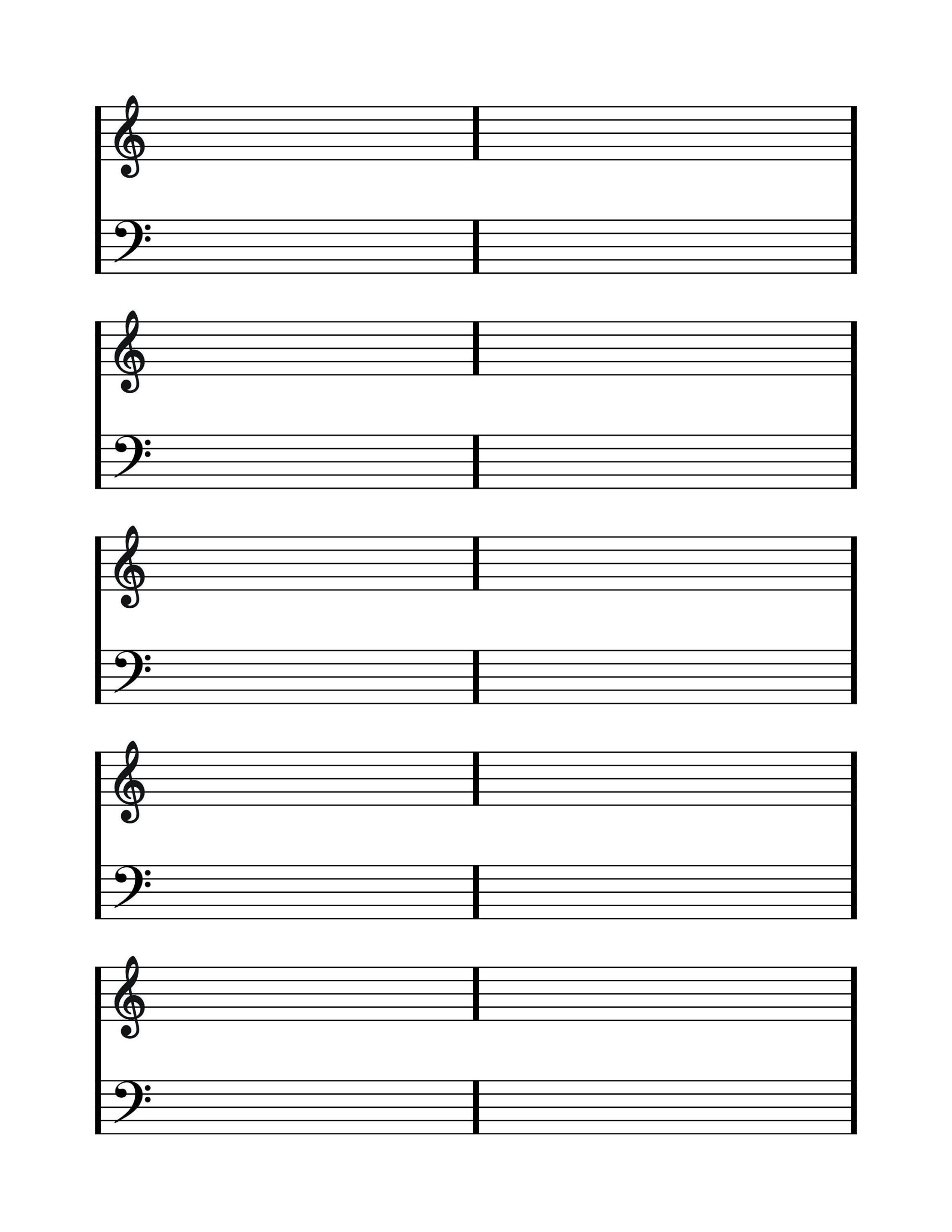 Free Printable Treble Staff Worksheets