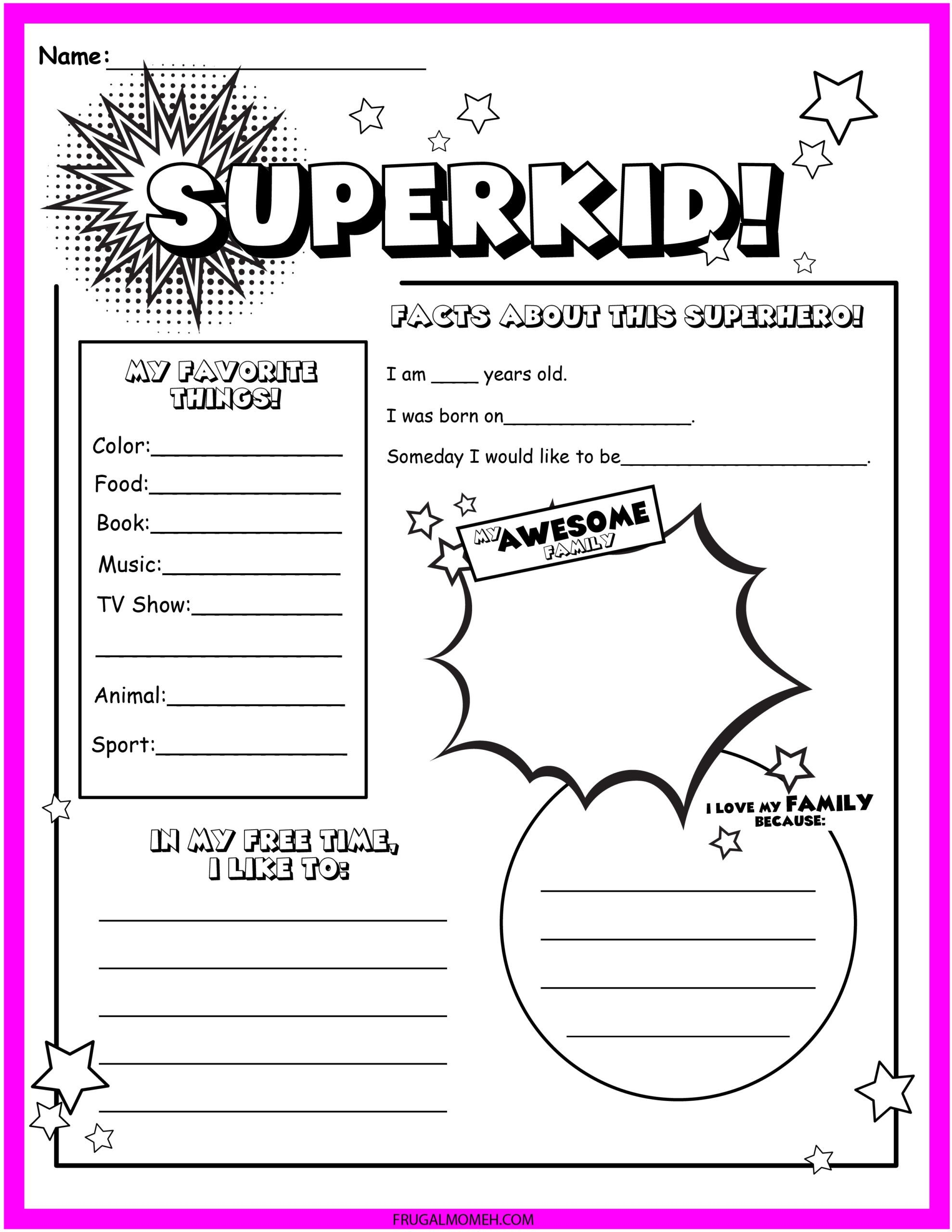 Printable Superhero Activities Printable Party Favors
