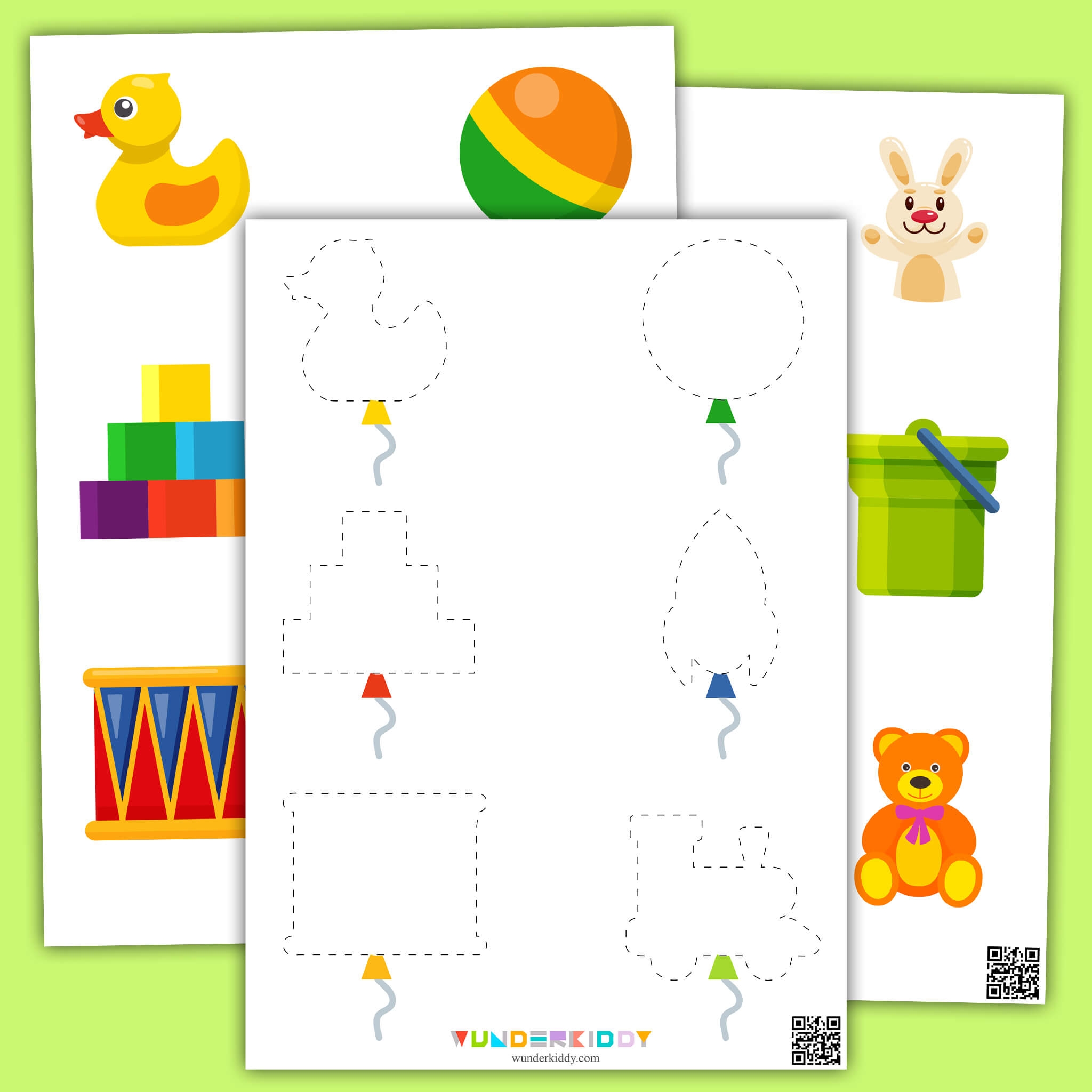 Printable Toys Pre Writing Educational Worksheet For Kids