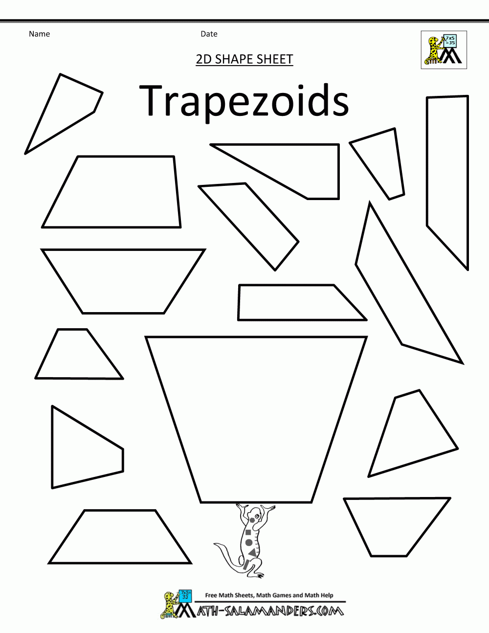 Printable Trapezoid Shape Print Free Trapezoid Shape Worksheets Library