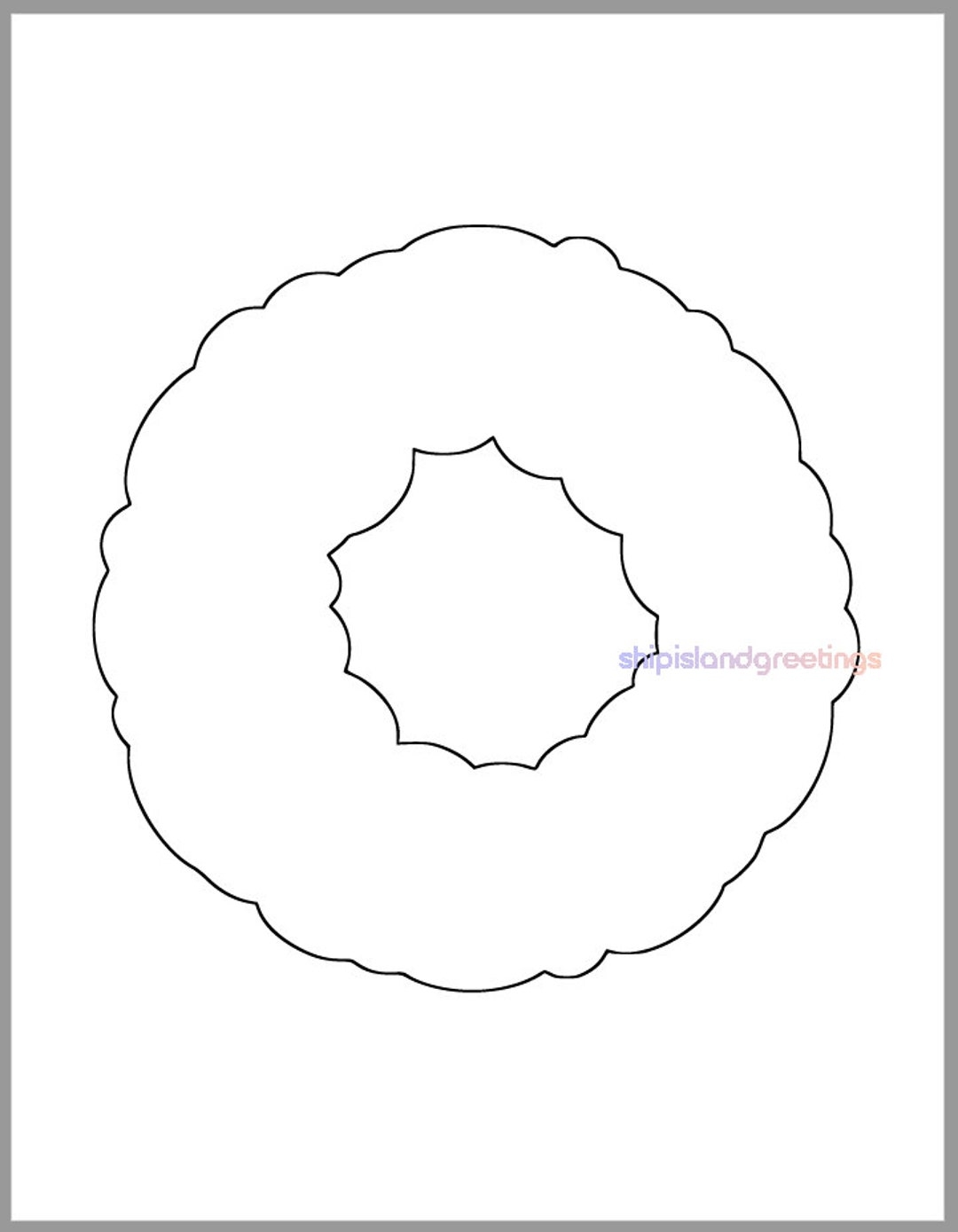 Printable Wreath Template pdf Download christmas Cutouts classroom Decor large Wreath Cutout holiday Craft Page kids Art preschool Crafts Etsy