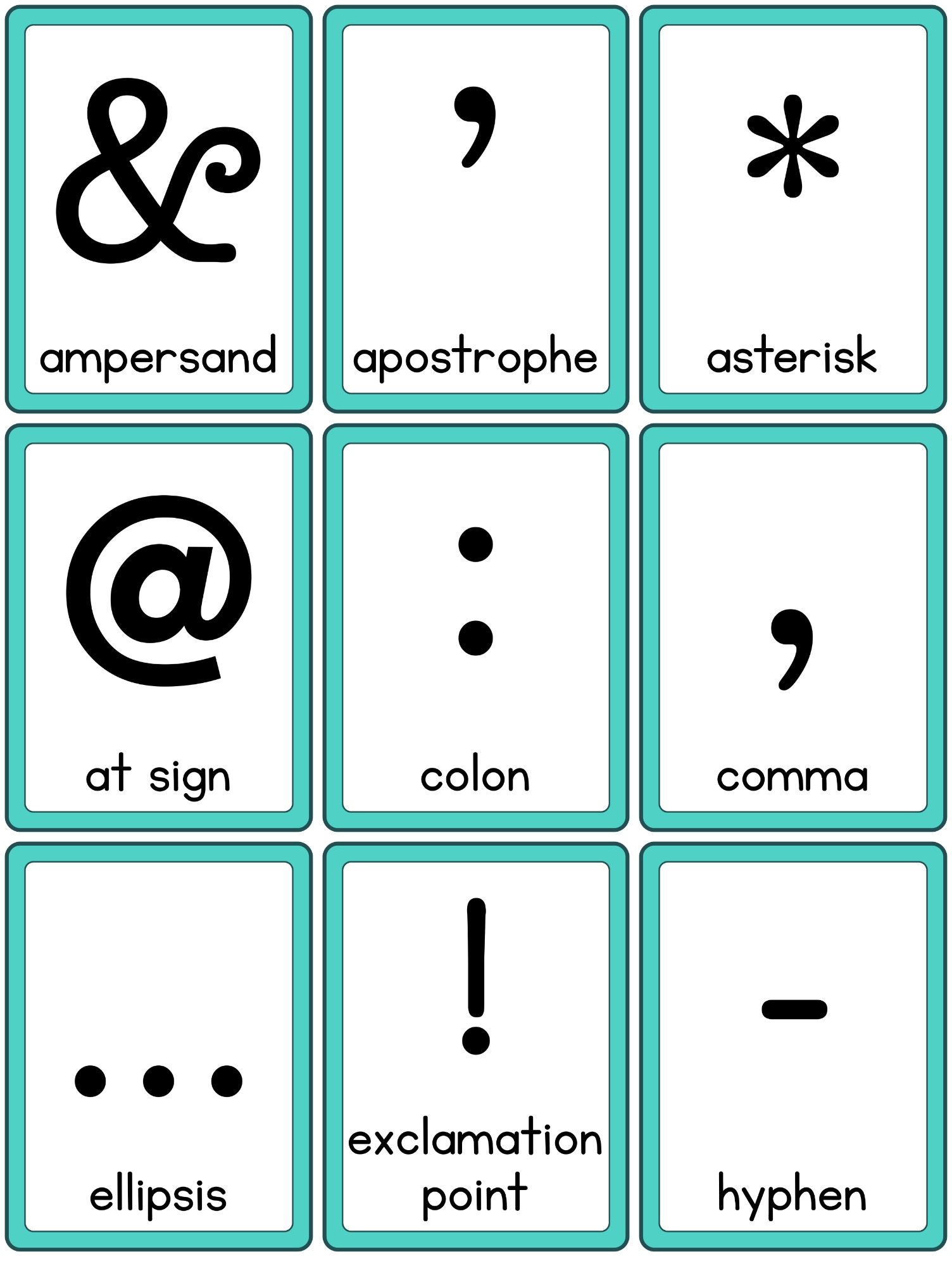 Punctuation Marks ESL Flashcards