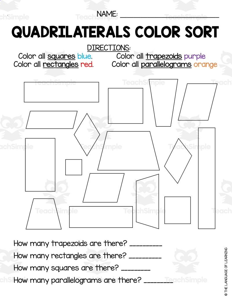 Free Printable Worksheets On Classifying Quadrilaterals