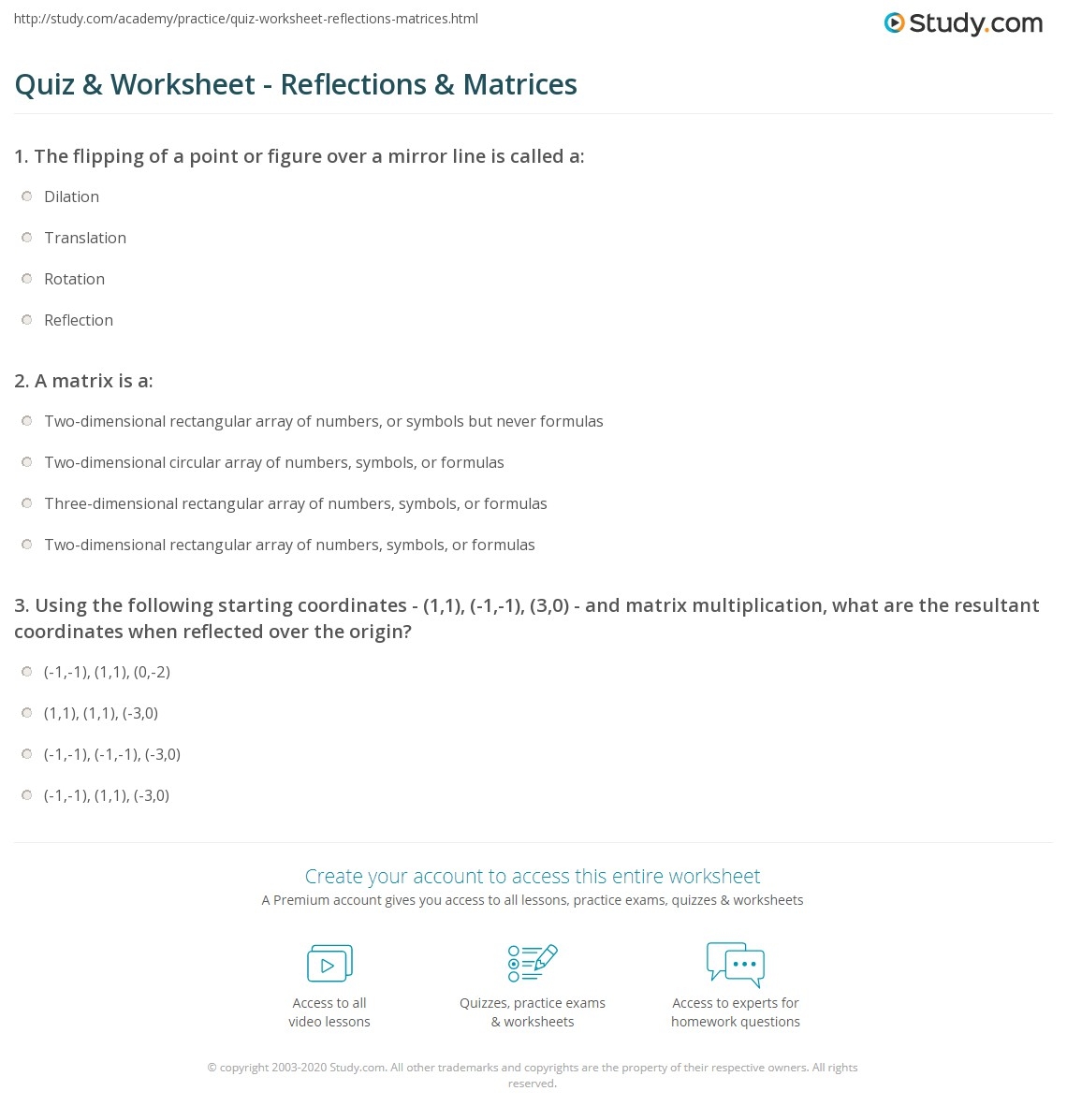 Free Printable Using Augmented Matrix Worksheet