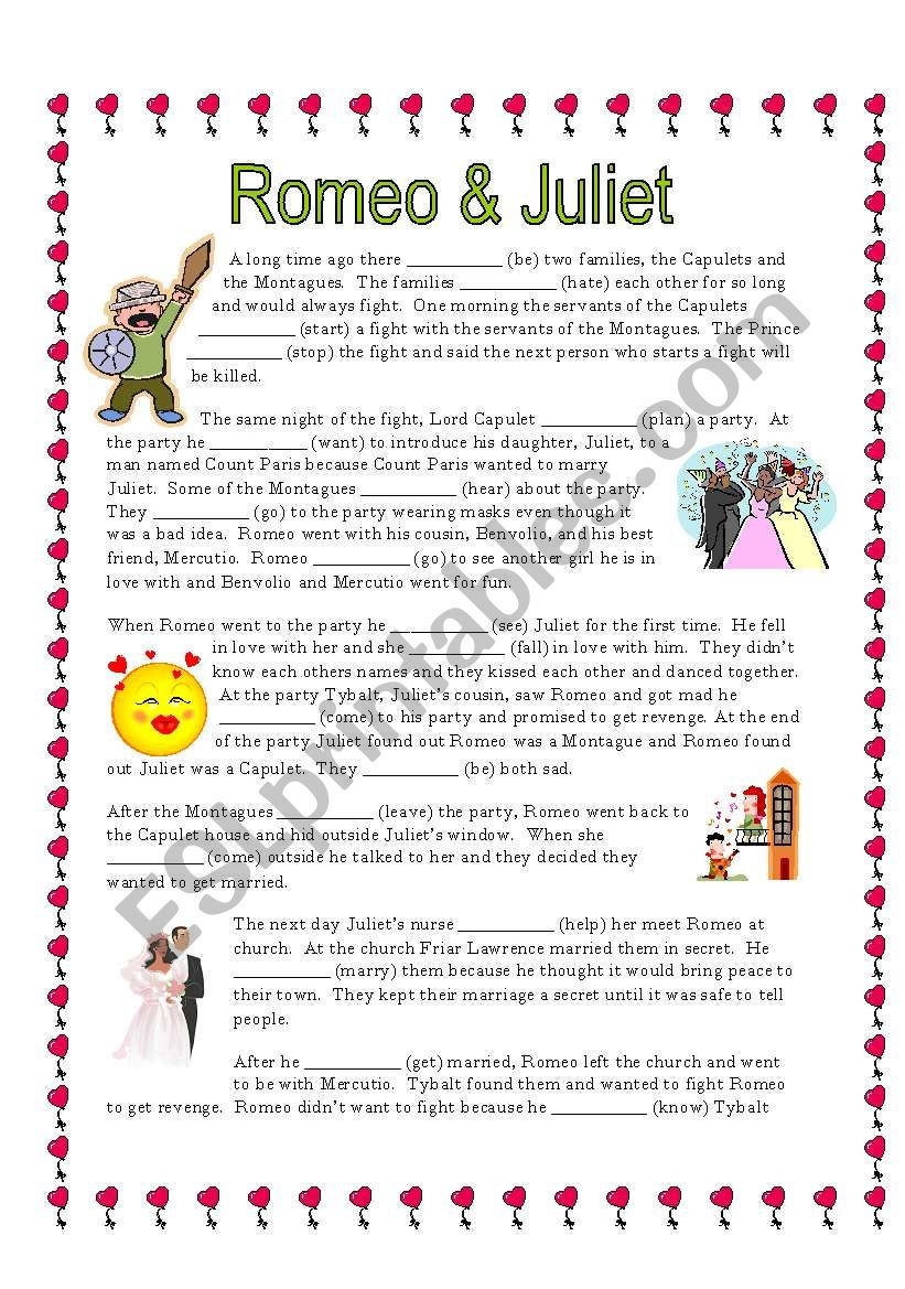 Reading Shakespeare Romeo And Juliet ESL Worksheet By Suzanne95212