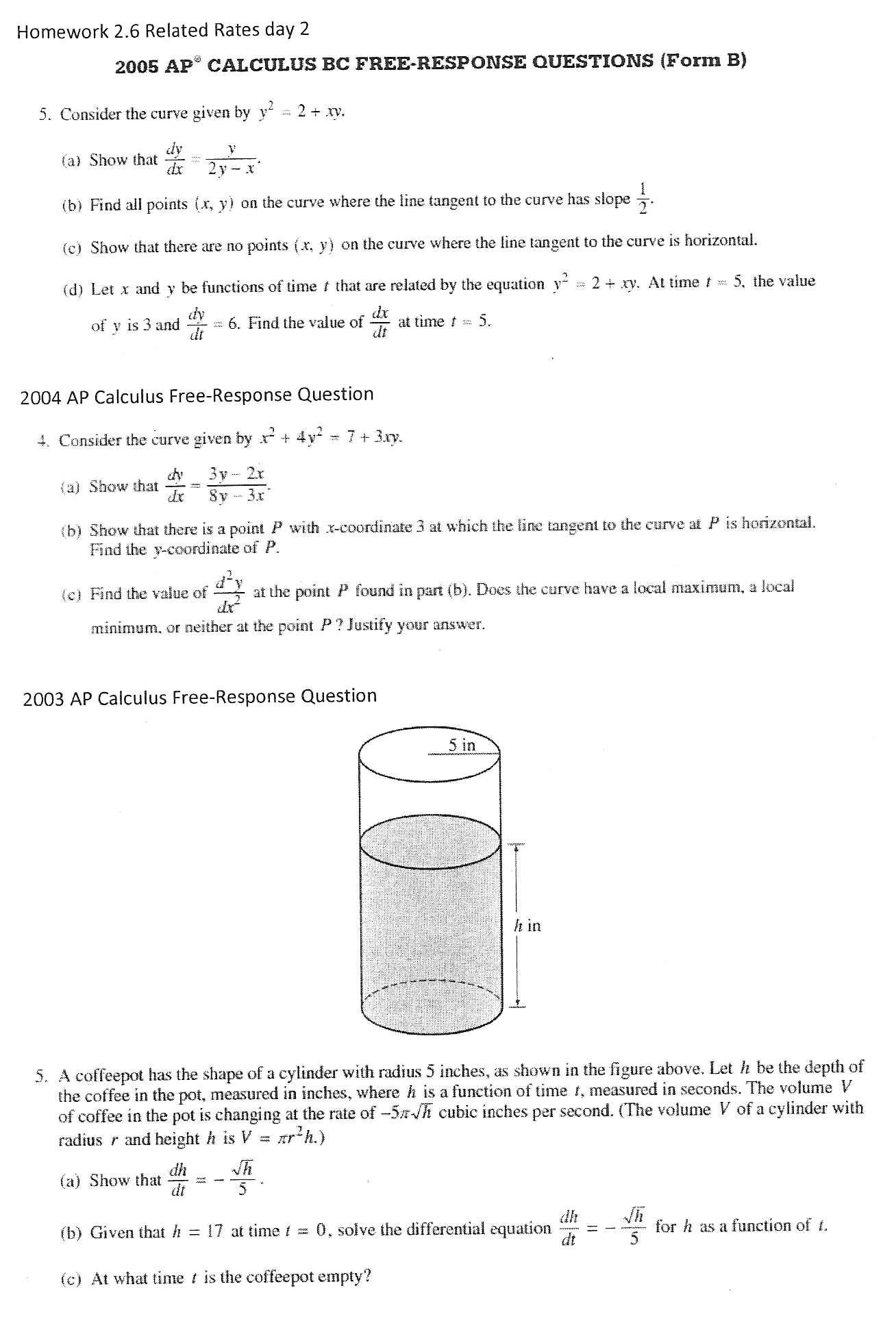 Related Rates Worksheet Answers Worksheets Library