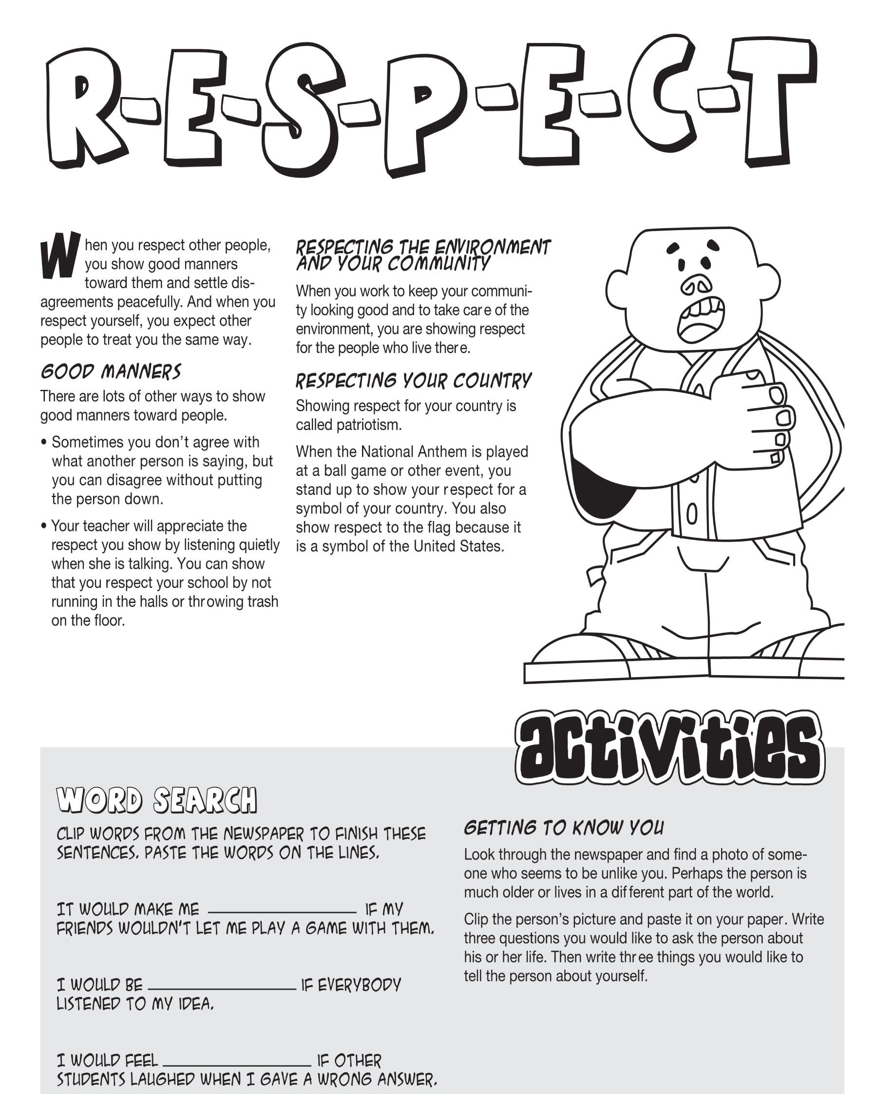 Respect Worksheets Worksheets Library