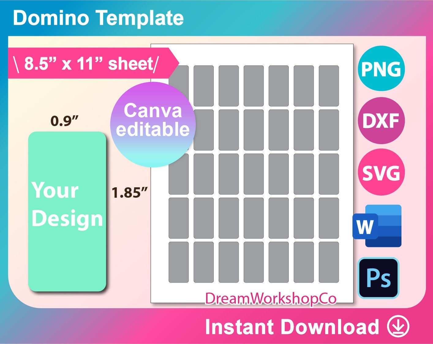 Free Printable Blank Domino Template