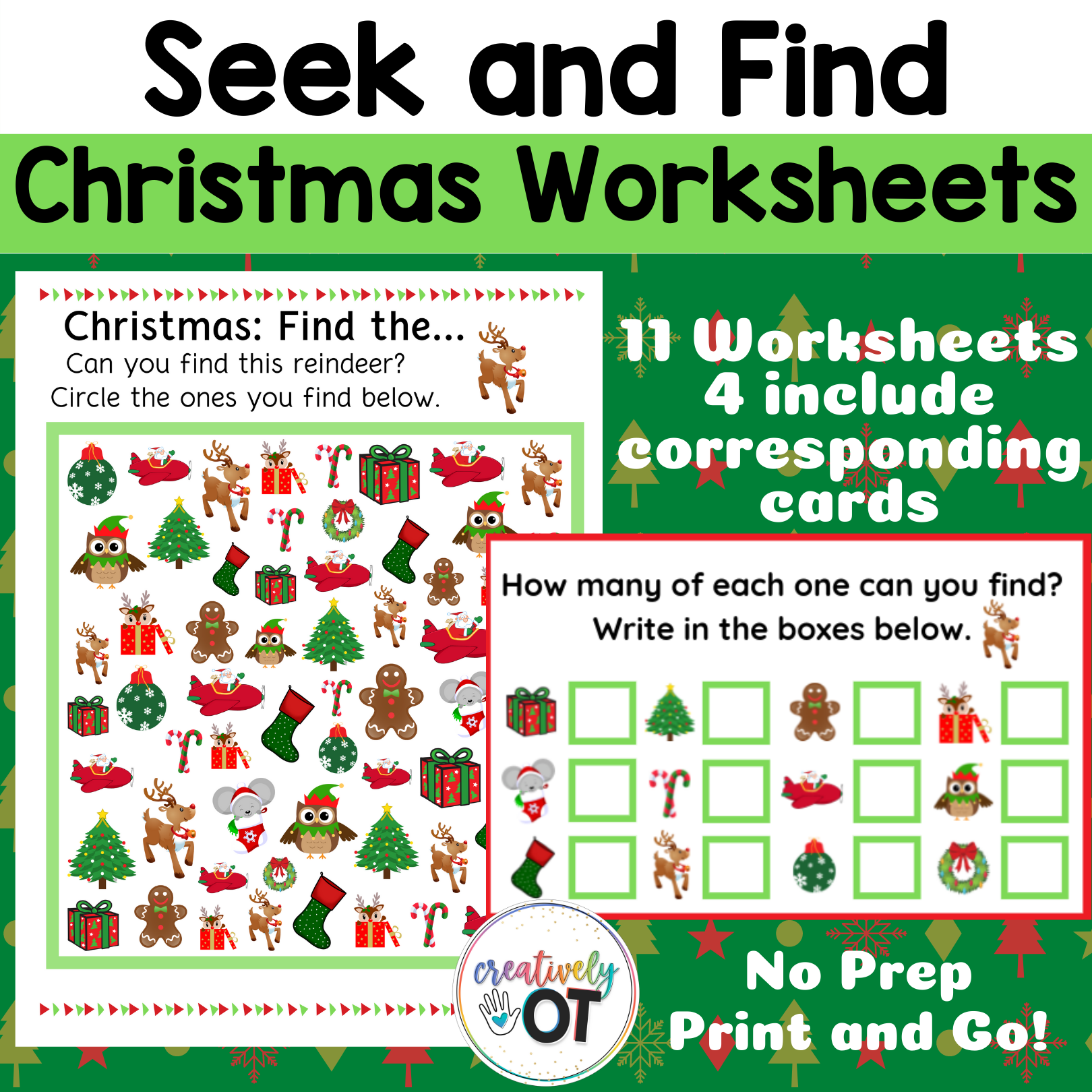 Seek And Find Christmas No Prep Worksheets Made By Teachers