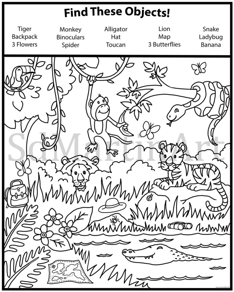 Seek And Find printable Coloring Activity Page For Kids Teens And 