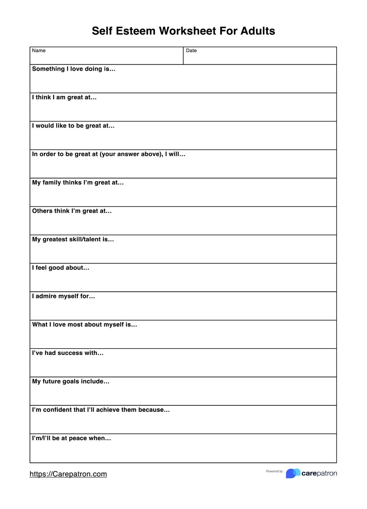 Self Esteem Worksheet For Adults U0026 Example Free PDF Download Self Esteem Worksheet For Adults U0026 Example Free PDF Download