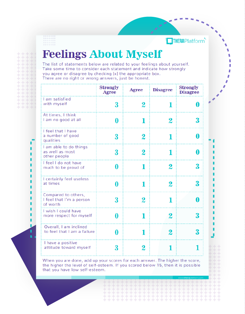 Self Esteem Worksheets Self Esteem Worksheets