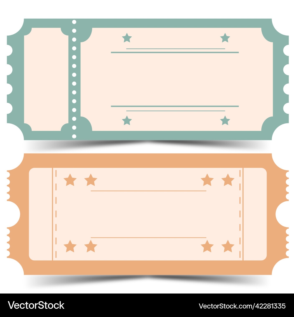 Set Blank Ticket Template Royalty Free Vector Image Set Blank Ticket Template Royalty Free Vector Image