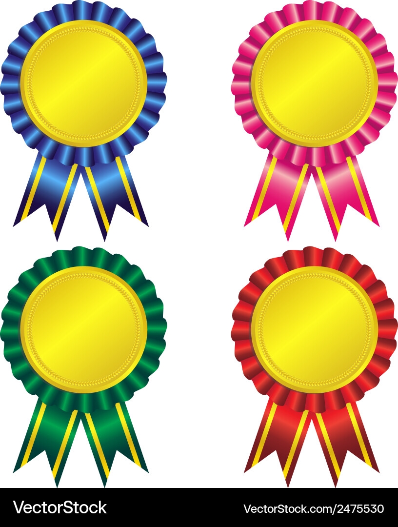 Set Of Award Ribbon Royalty Free Vector Image VectorStock
