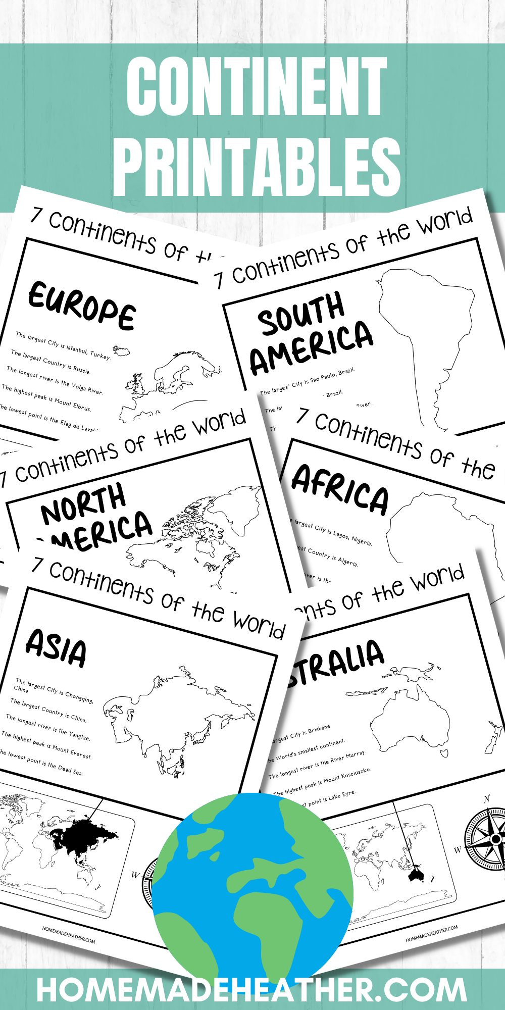 Seven Continents Printables Download Homemade Heather