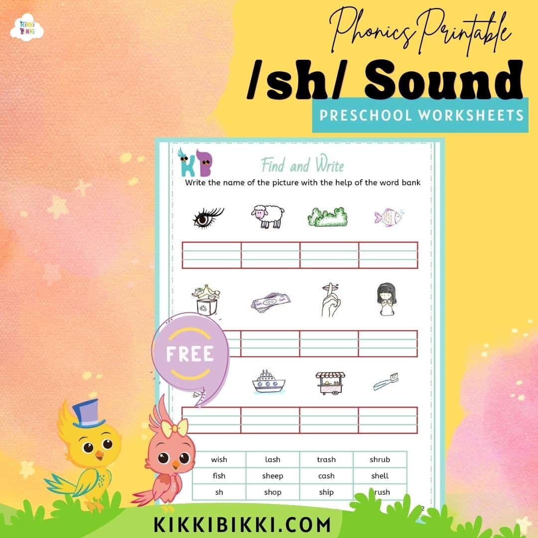 Sh Words Kindergarten Worksheet Free Phonics Printable