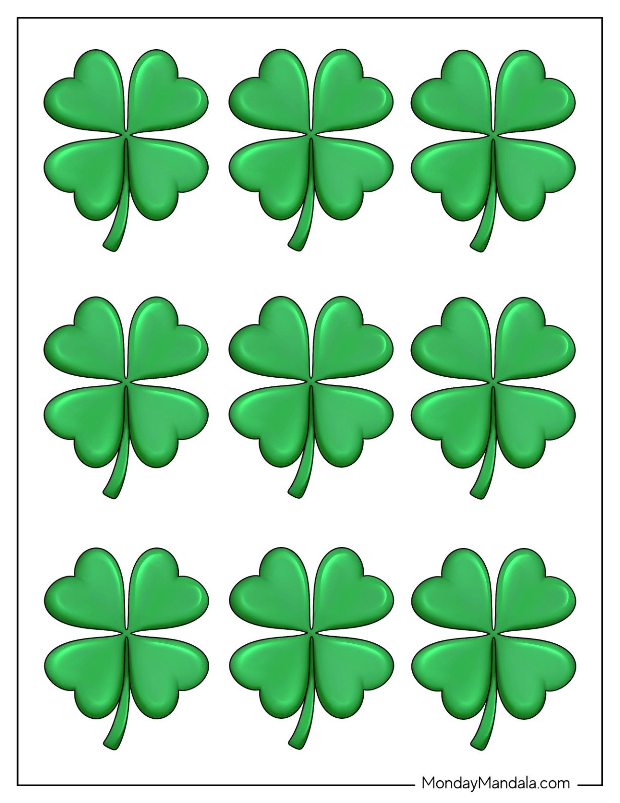 Shamrock U0026 Four Leaf Clover Templates Free Printables 