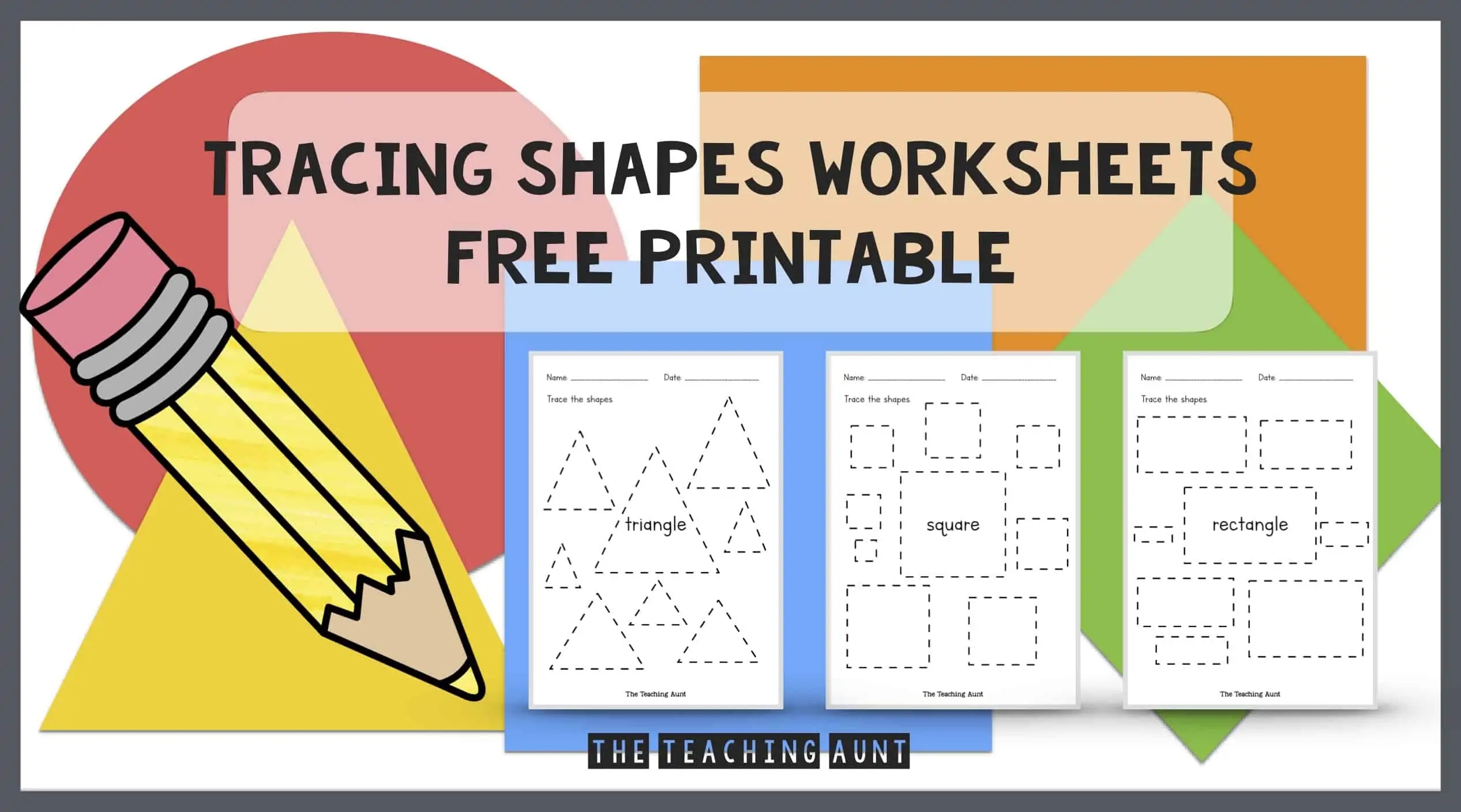 Free Printable Shape Tracing Worksheets Preschool