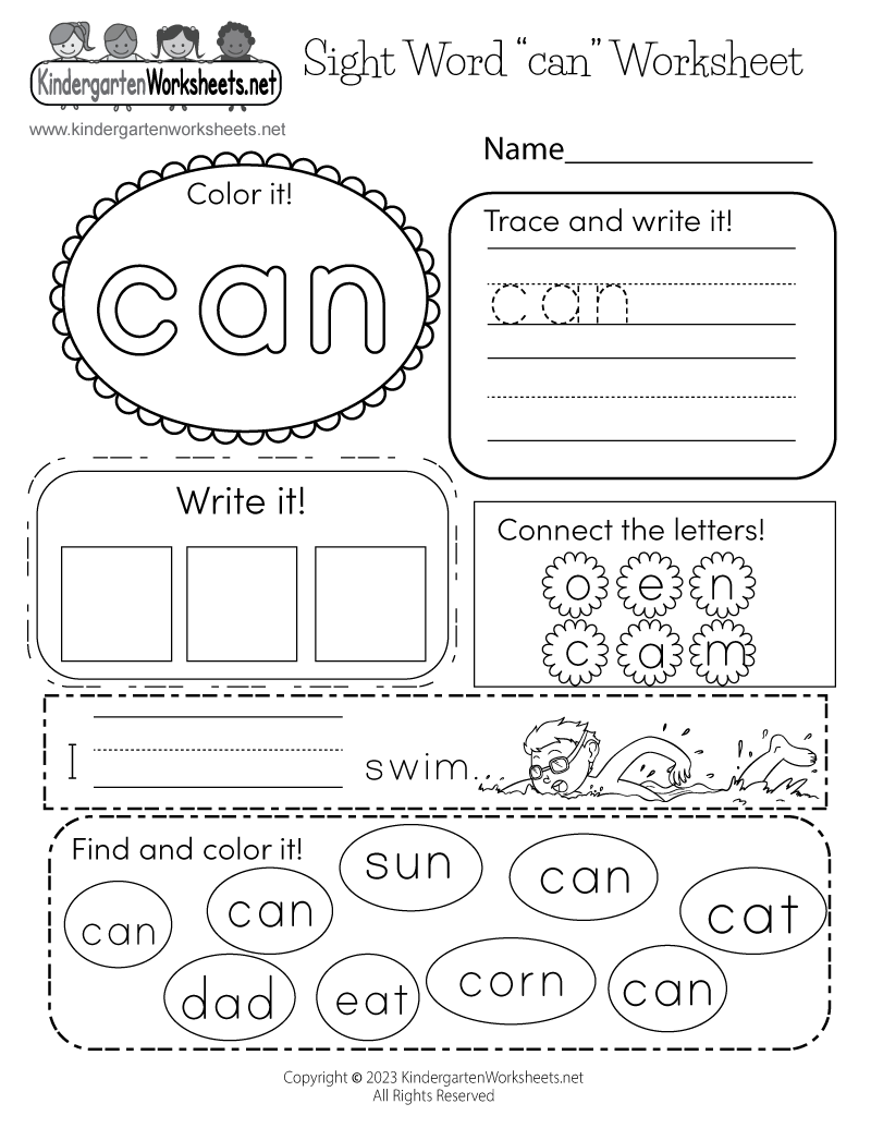 Free Printable Worksheets Can Can T