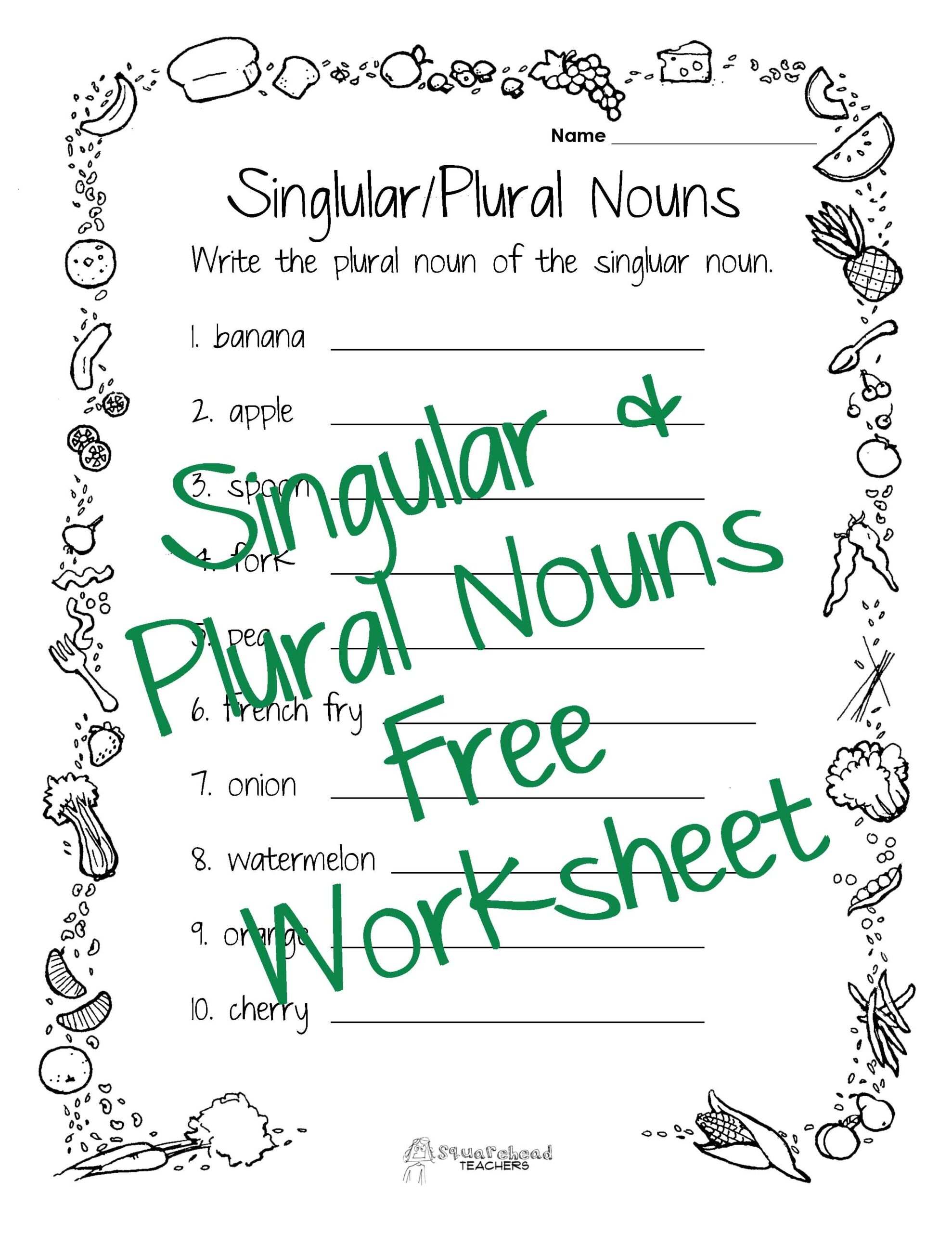 Singular Plural Nouns Worksheet Squarehead Teachers Singular Plural Nouns Worksheet Squarehead Teachers