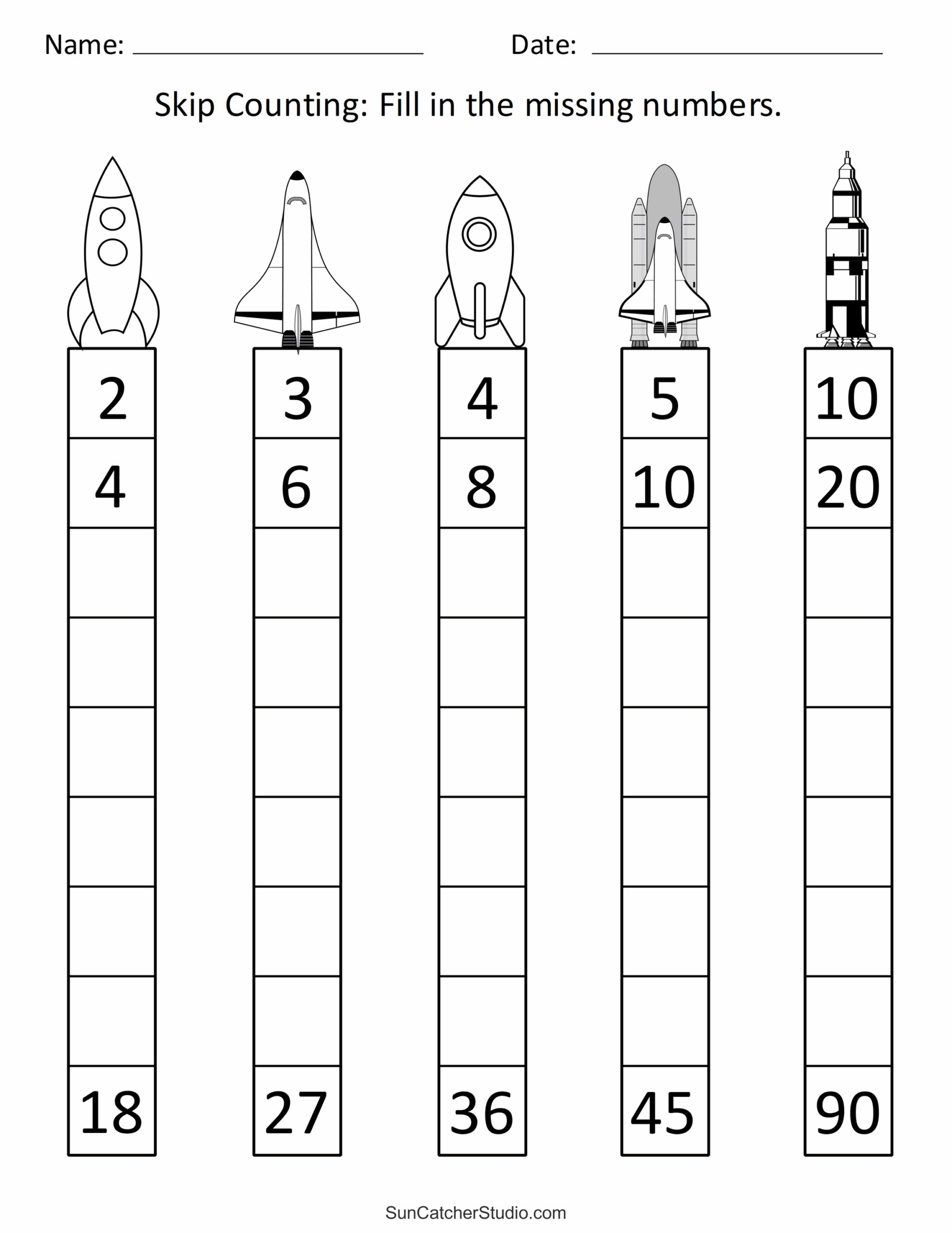 Free Printable Skip Counting Math Worksheets