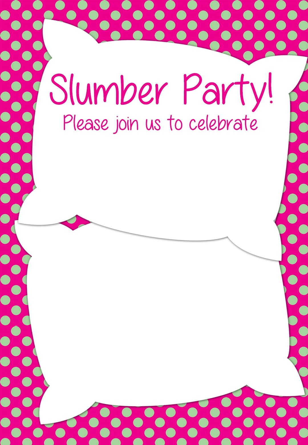Blank Free Printable Slumber Party Invitations Blank Free Printable Slumber Party Invitations