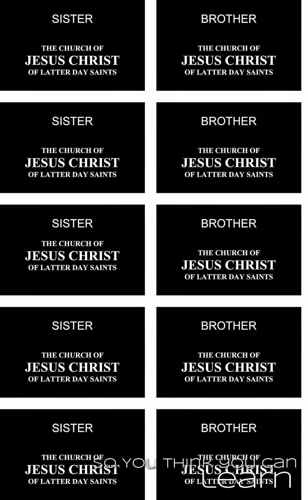 So You Think You Can Learn Primary Activity Missionary Training Center Gathering Activity