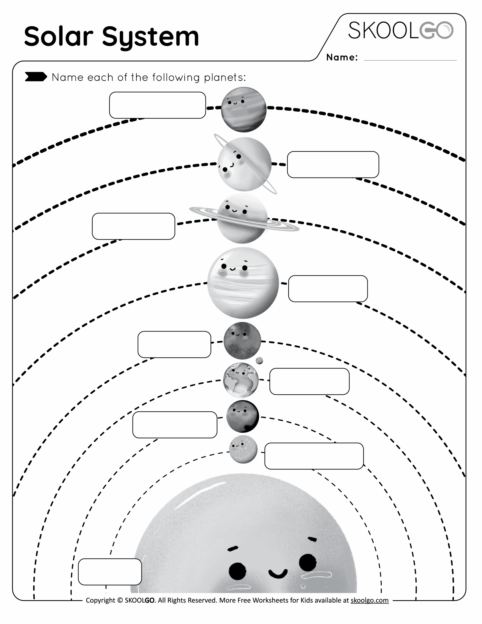 Solar System Free Worksheet SKOOLGO