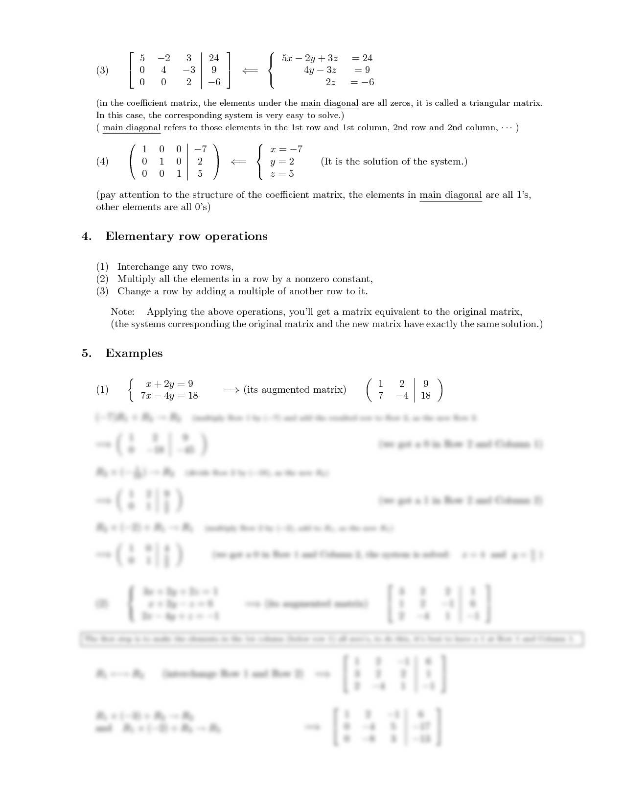 SOLUTION Chapter 3 Section 6 Solving Systems Using Matrices Study 