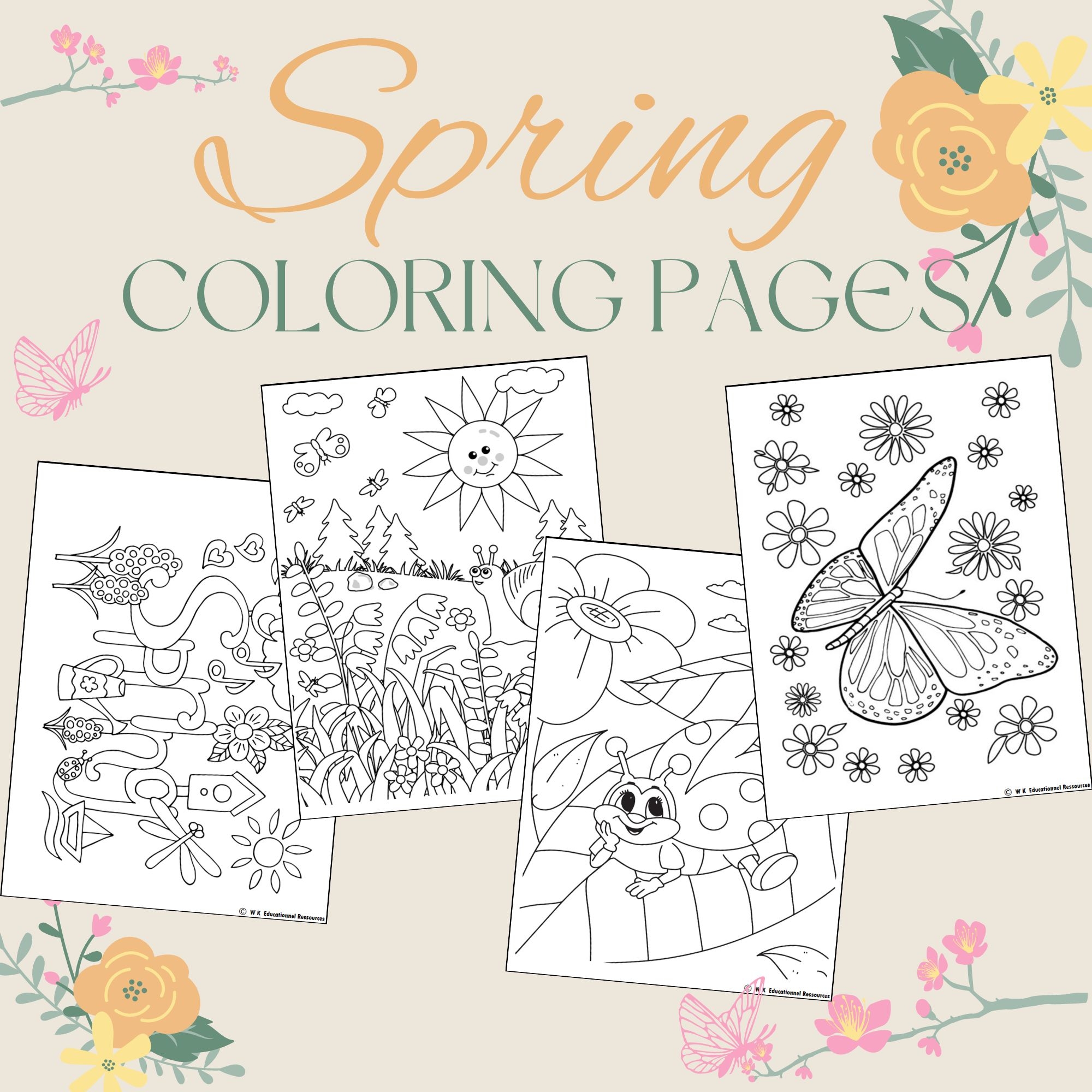 Free Printable Spring Coloring Worksheets