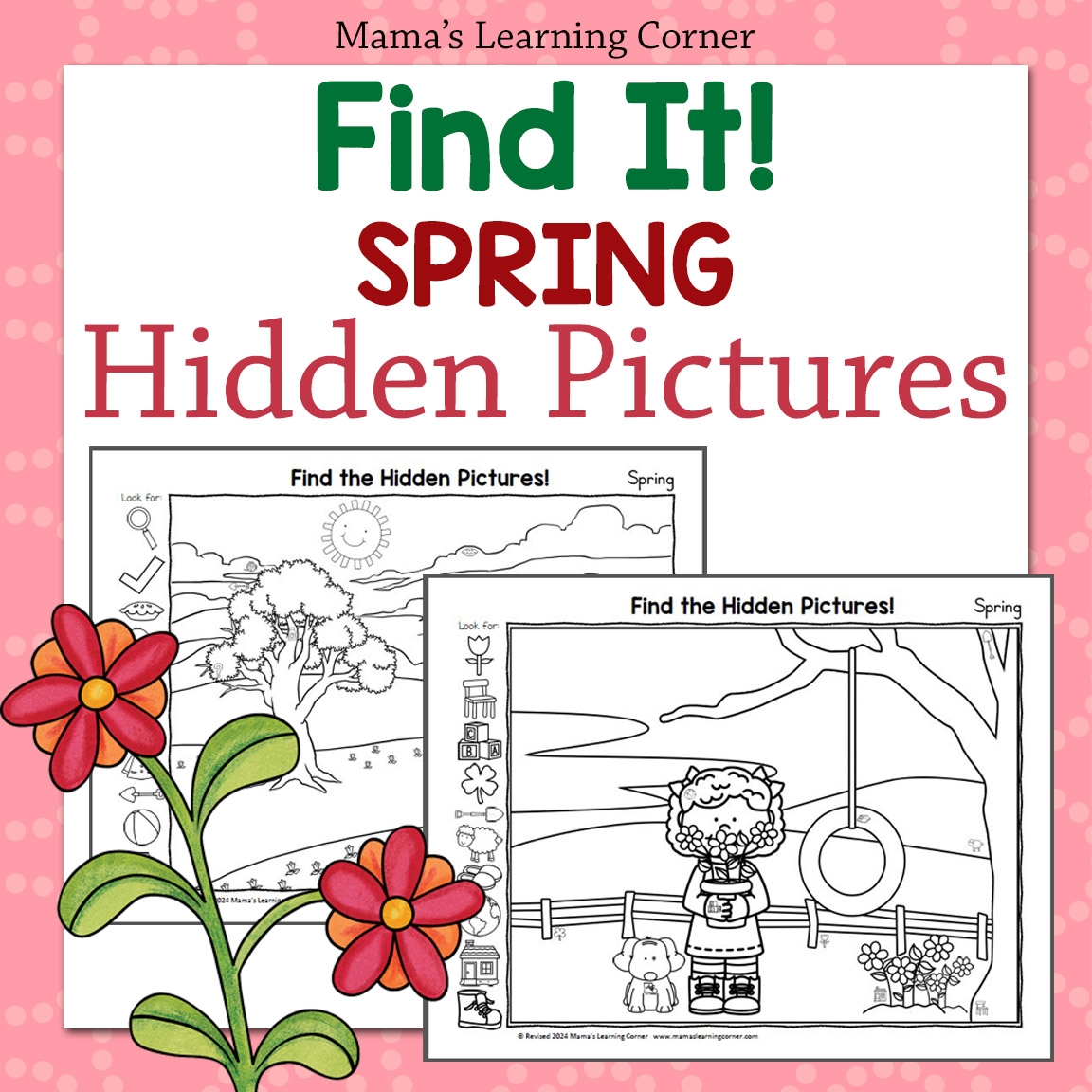 Spring Hidden Picture Worksheets Mamas Learning Corner