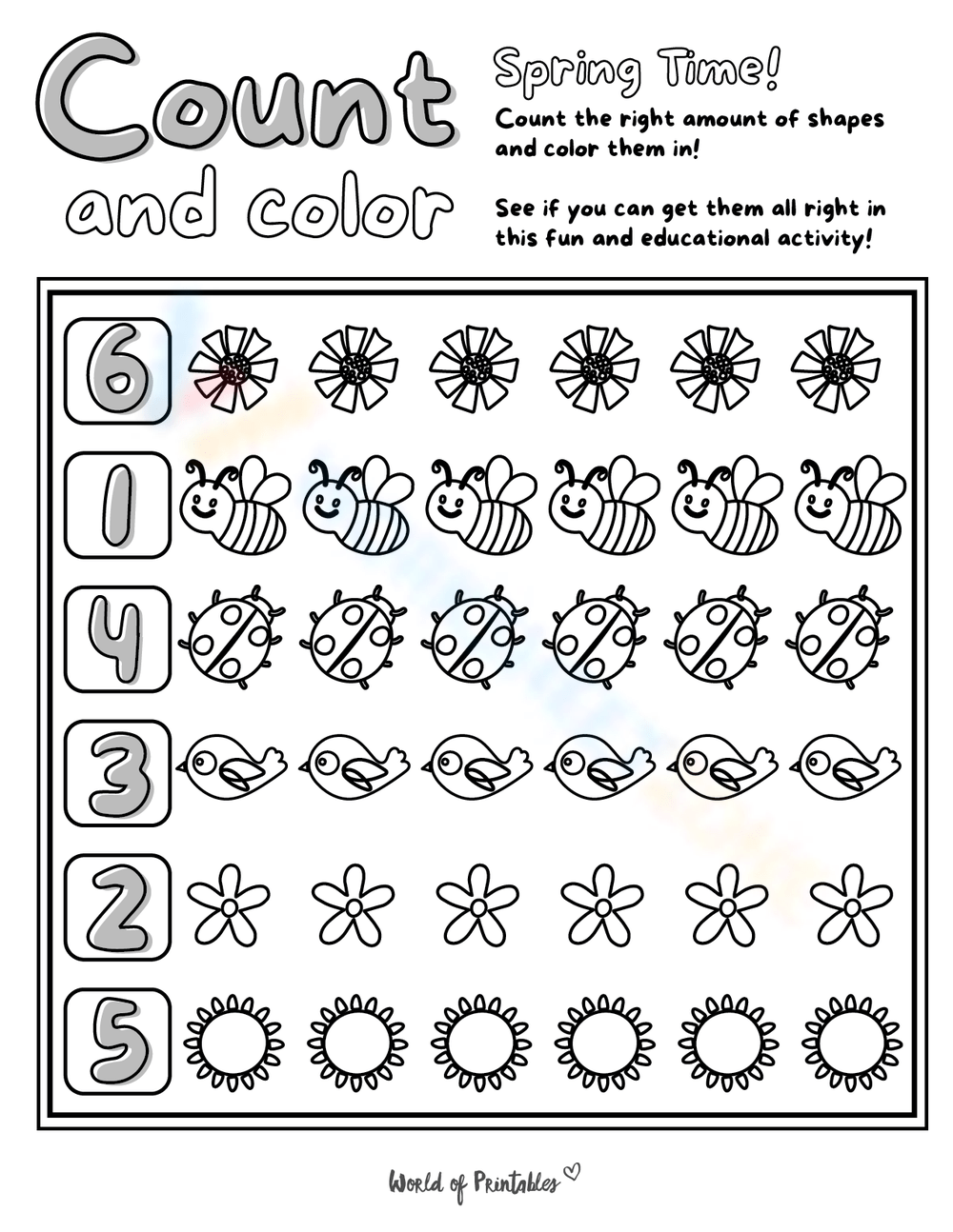 Spring Math Worksheets 2025