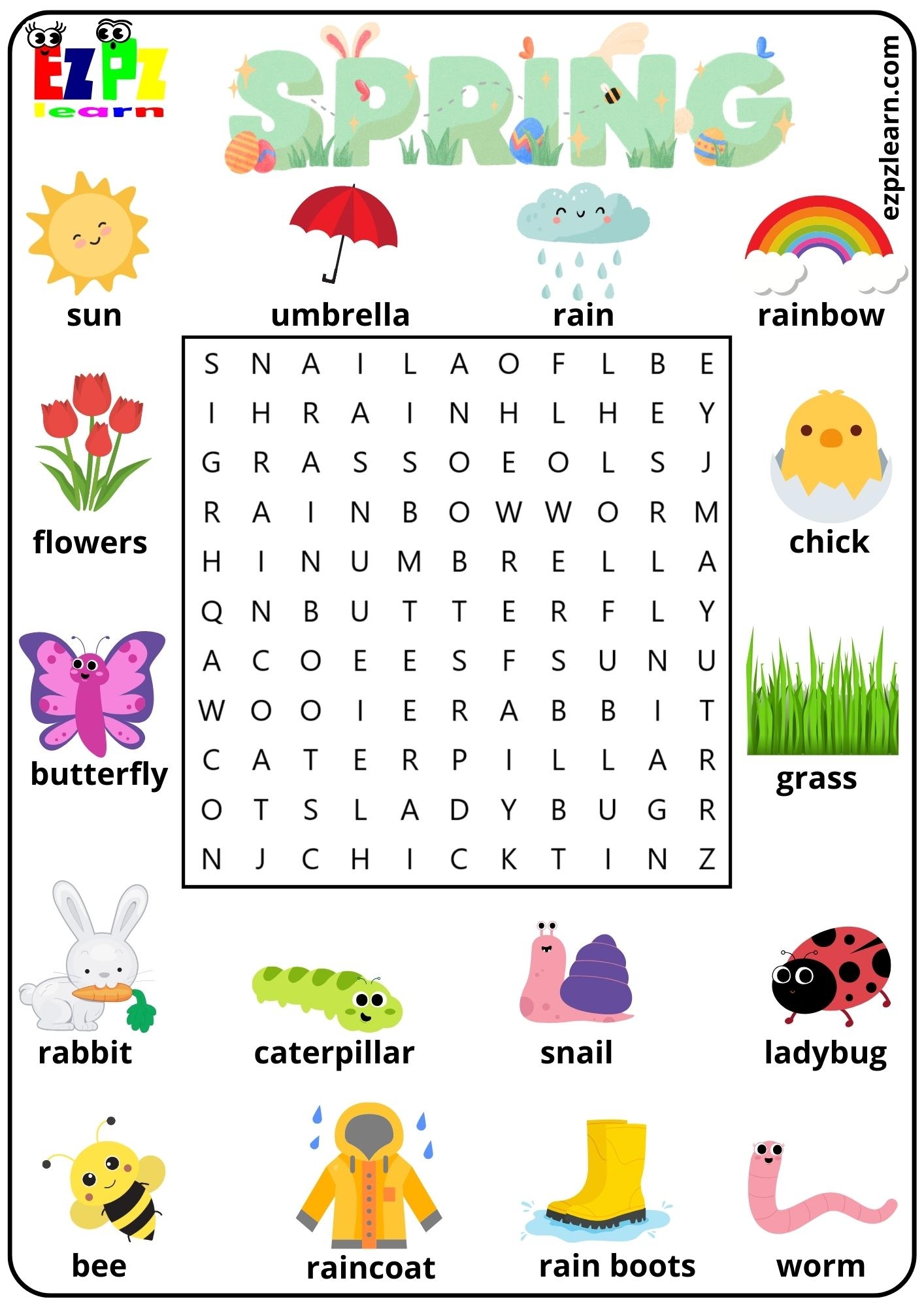 Spring Season Vocabulary Word Search Activity For Kids And English Language Learners Ezpzlearn Spring Season Vocabulary Word Search Activity For Kids And English Language Learners Ezpzlearn