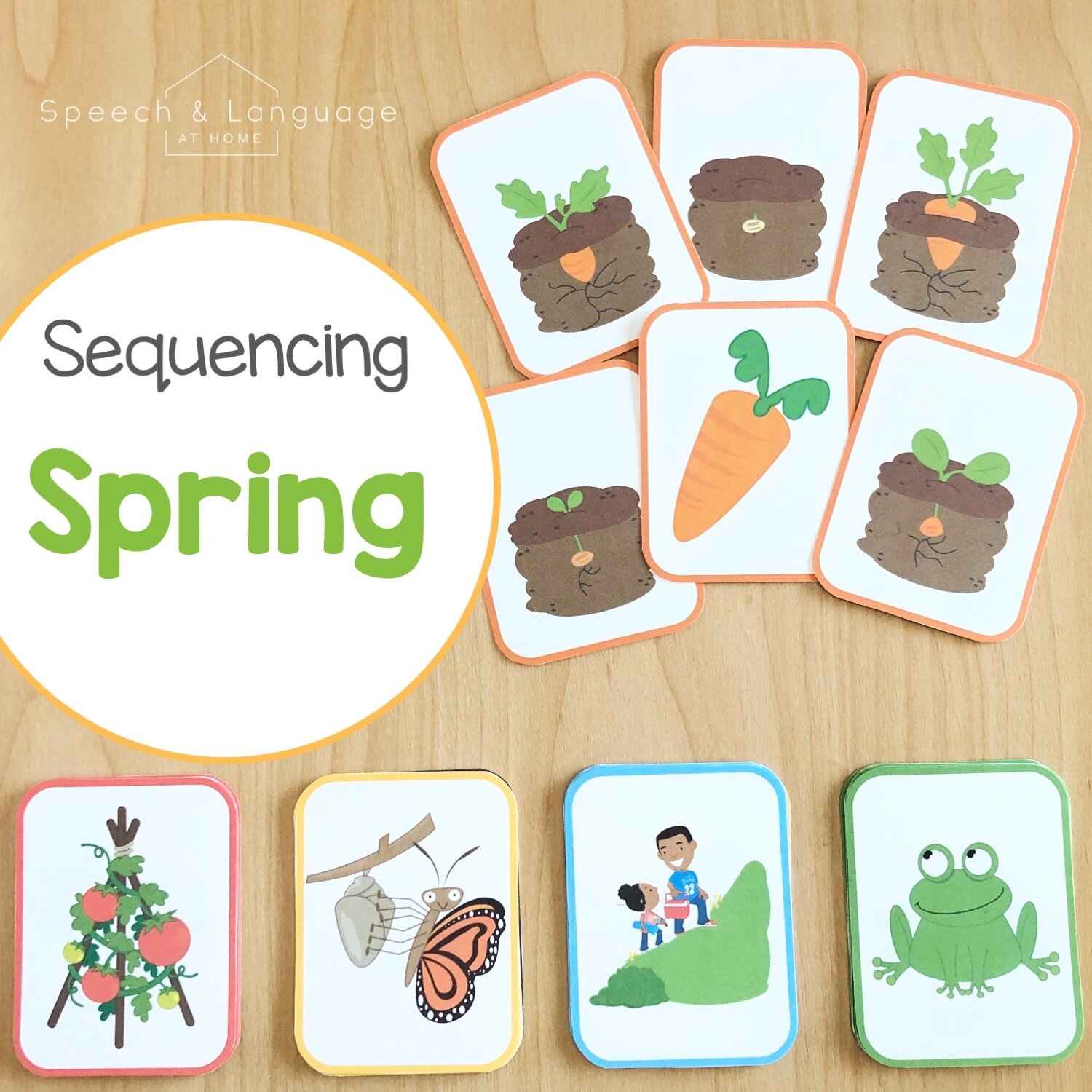 Spring Sequencing Picture Cards Printables SLP