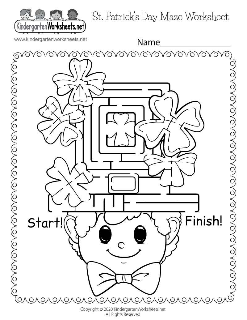 St Patrick s Day Maze Worksheet Free Printable Digital U0026 PDF