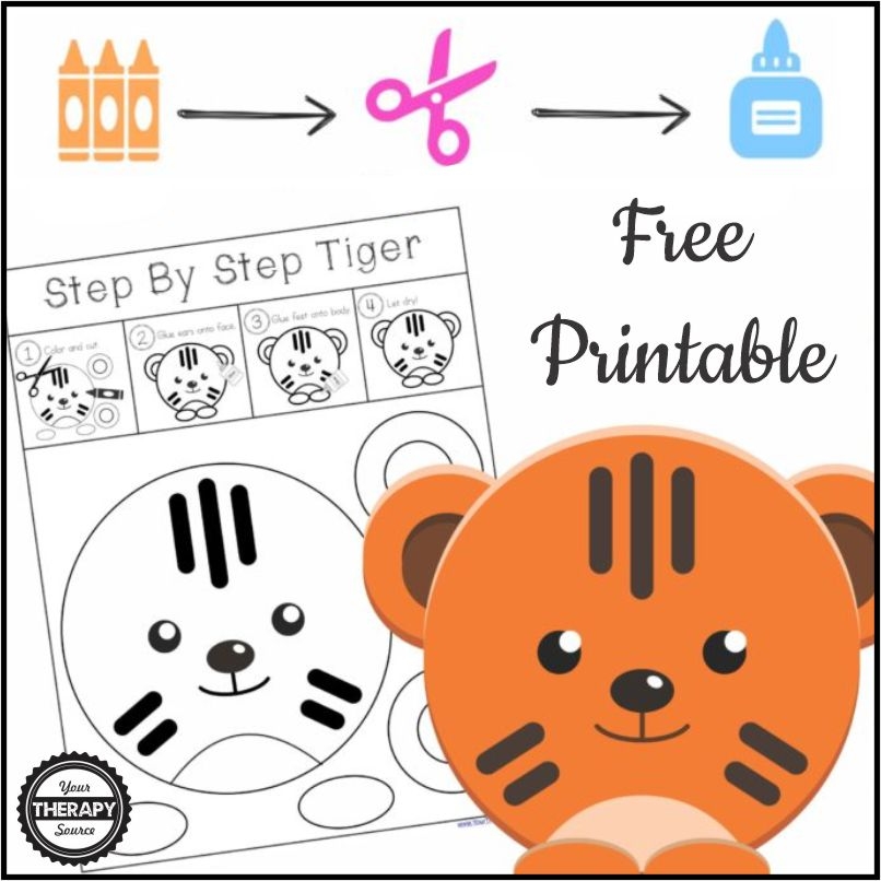 Step By Step Tiger Circle Scissor Project Free Your Therapy Source